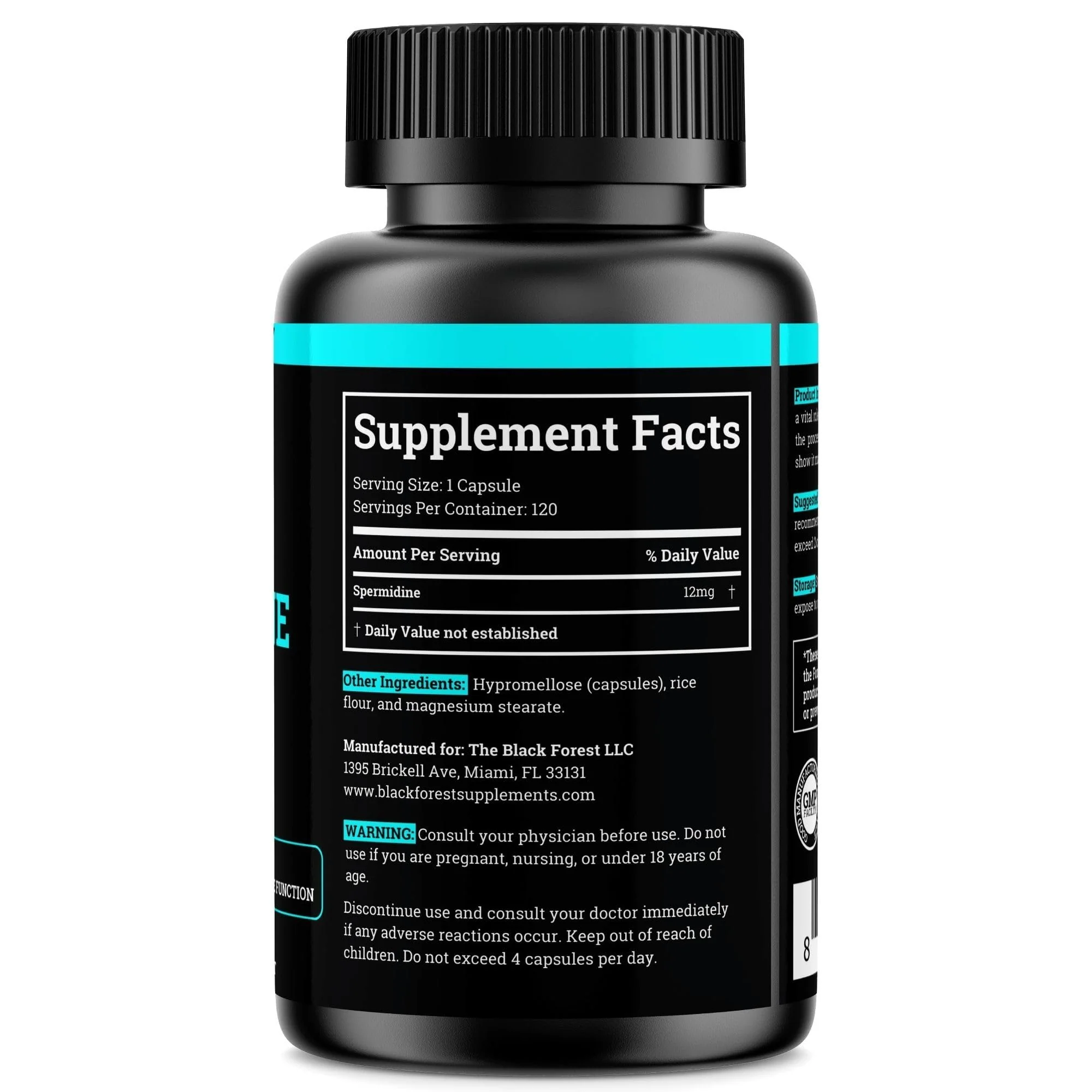 Spermidine Supplement (1440mg of 99% Pure Spermidine Supplements For Women & Men) 4 Months Supply (100X More Potent Than Wheat Germ Extract) 12MGS Per Serving For Cellular Health, Anti-Aging & Energy - Image 2