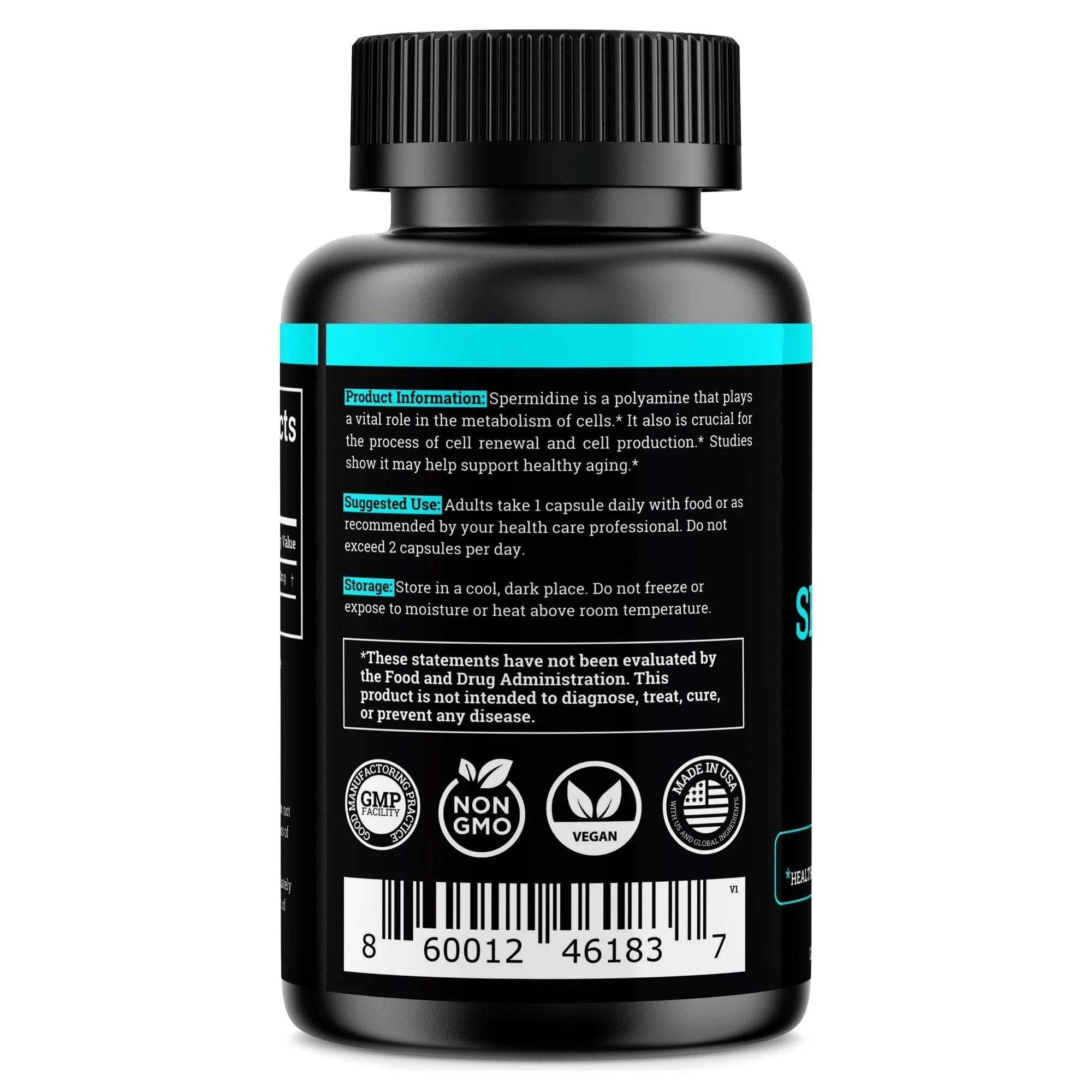 Spermidine Supplement (1440mg of 99% Pure Spermidine Supplements For Women & Men) 4 Months Supply (100X More Potent Than Wheat Germ Extract) 12MGS Per Serving For Cellular Health, Anti-Aging & Energy - Image 3