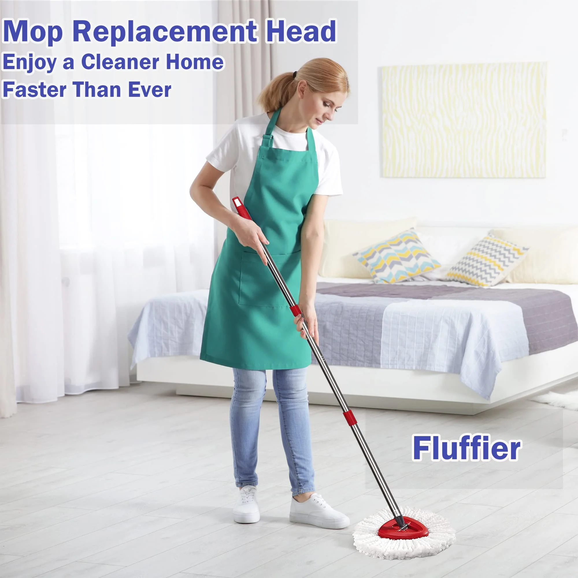 Spin Mop Replacement Head 6 Pack Mop Refill Compatible with Ocedar Triangle Swivel Mops Microfiber Swivel Mop Refill,Deep Clean,Machine Washable and Easy to Replace - Image 4