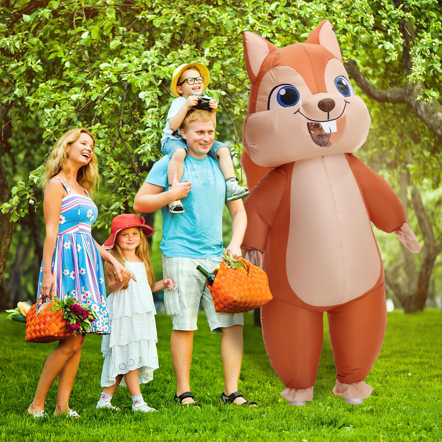 Spinosaurus Inflatable Squirrel Costume for Adult Christmas and Thanksgiving - Funny Blow Up Animal Suit for Halloween - Men and Women - Image 4