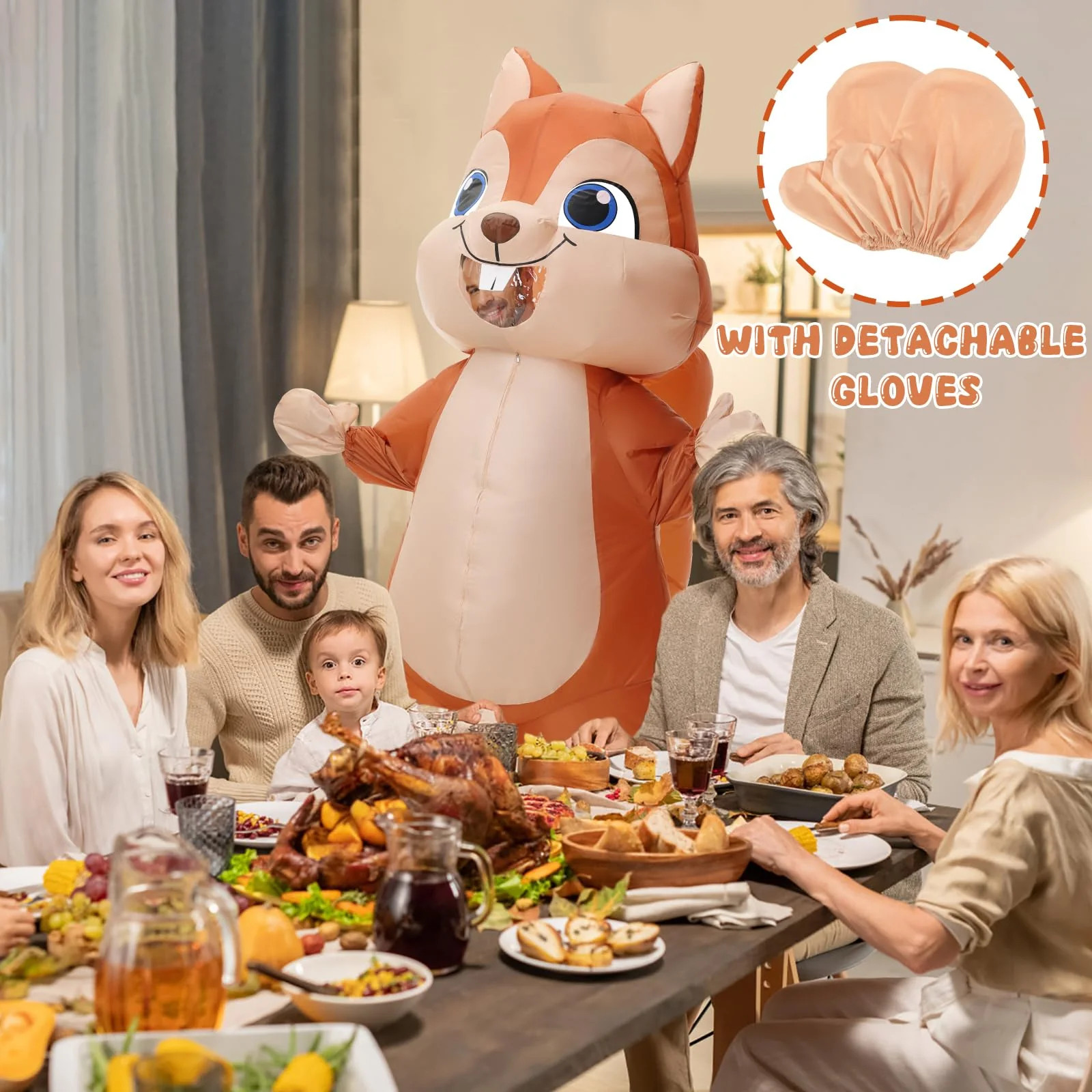 Spinosaurus Inflatable Squirrel Costume for Adult Christmas and Thanksgiving - Funny Blow Up Animal Suit for Halloween - Men and Women - Image 5