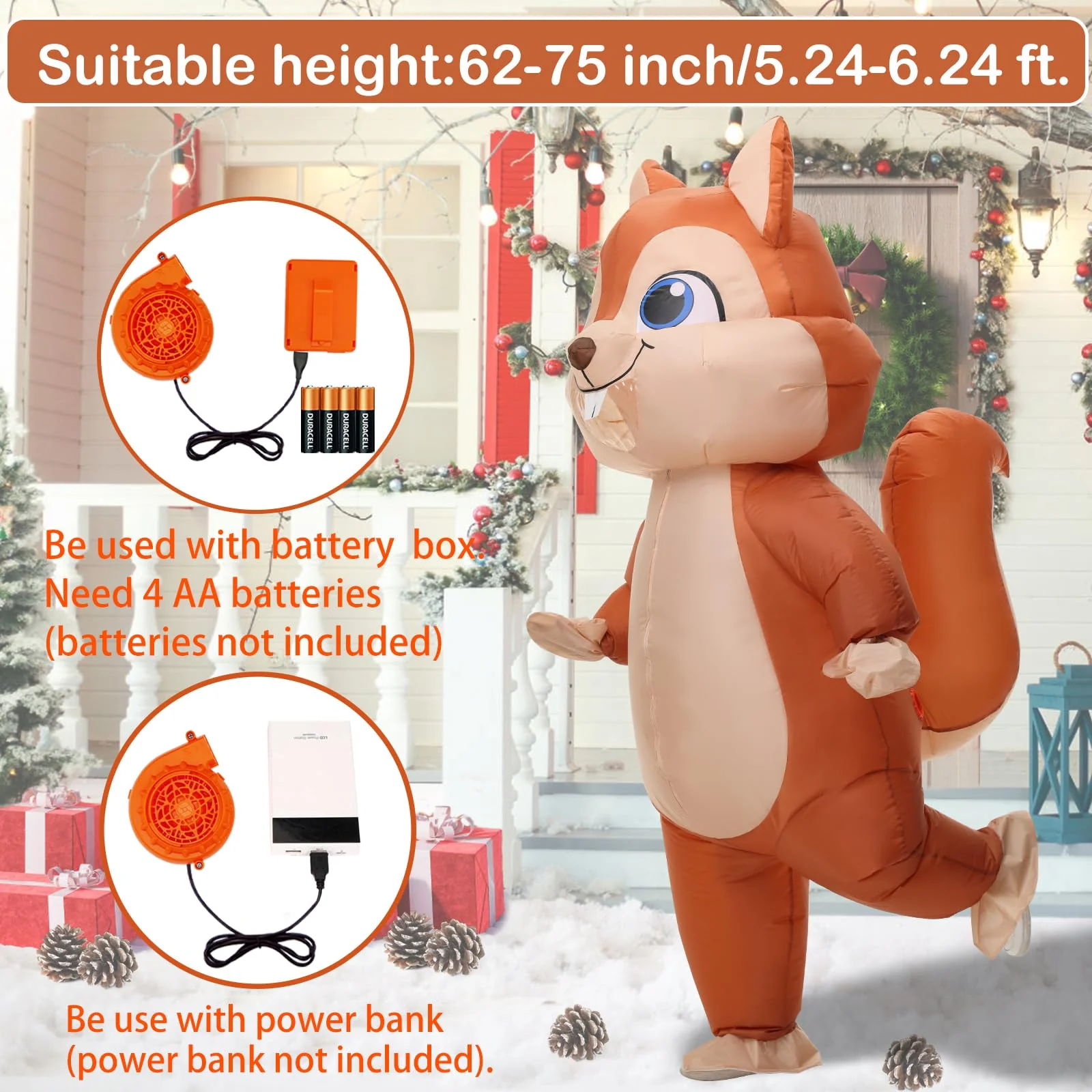 Spinosaurus Inflatable Squirrel Costume for Adult Christmas and Thanksgiving - Funny Blow Up Animal Suit for Halloween - Men and Women - Image 7