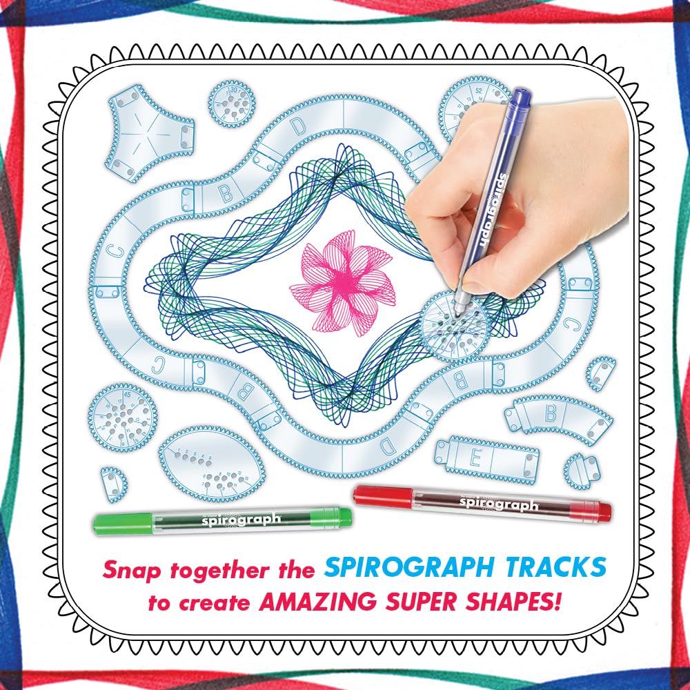 Spirograph Super Set –Arts and Crafts, Kids Toys, Art Supplies, Craft Supplies, Drawing Kit, Spiral Art, Classic Gear Design Kit, Case, Pens, Design Sheet Included, Ages 8+ - Image 3