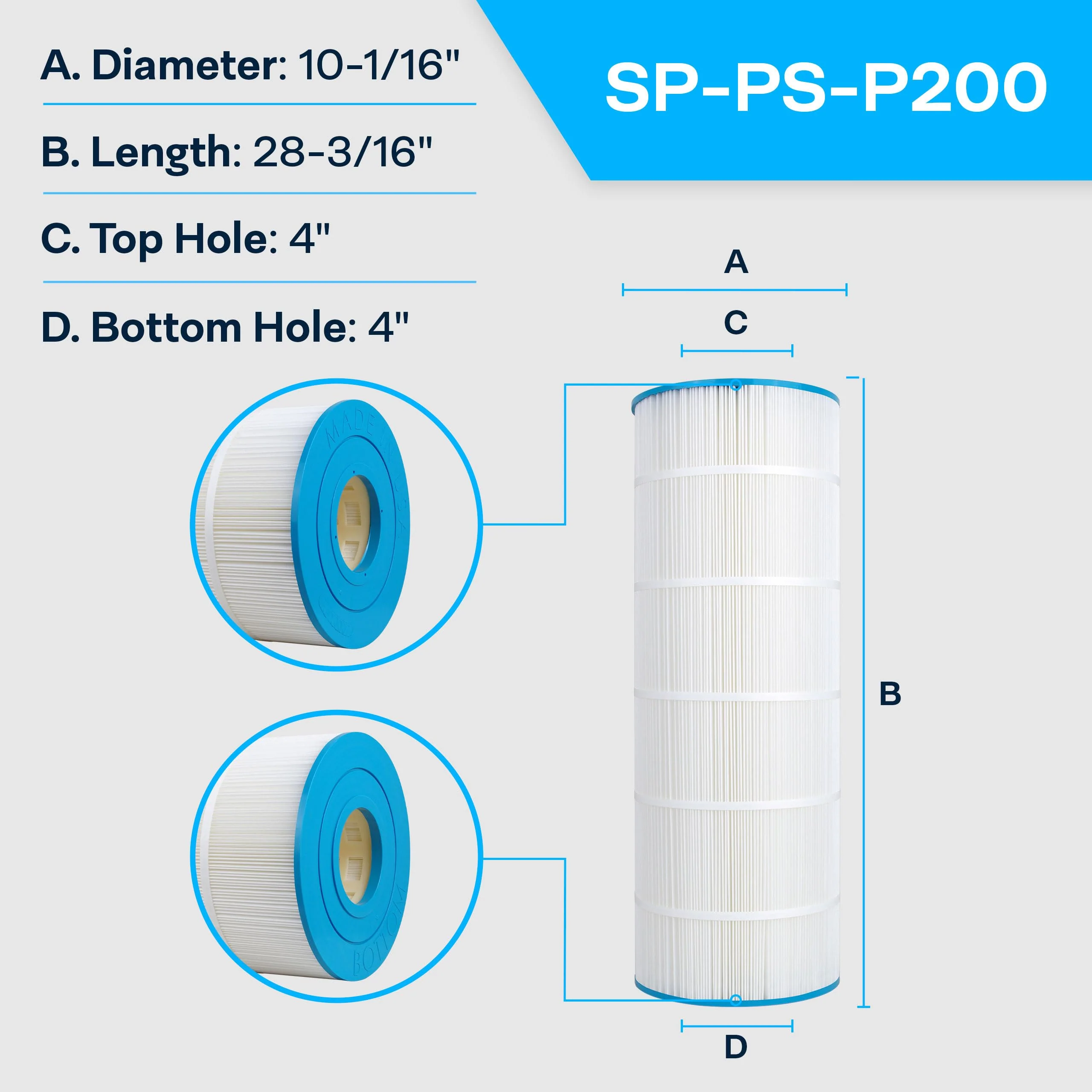 SpiroPure Replacement for Hayward SwimClear C200S CX200XRE CS200E Pleatco PA200S Unicel C-9442 Hot Tub Spa Pool Replacement Cartridge - Image 7