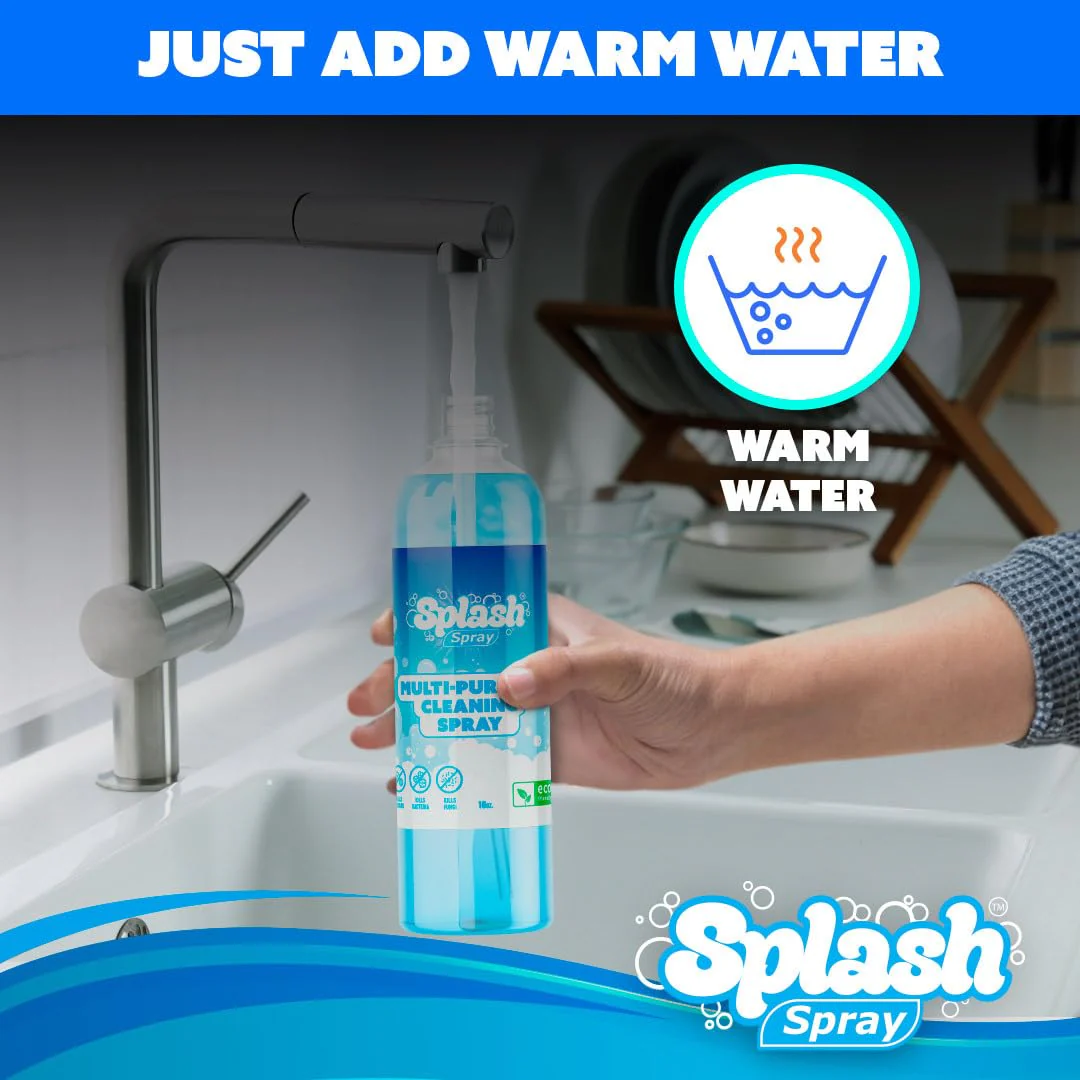 Splash Spray Multi-Purpose Cleaning Tablets - 5x Cleaning Tablets and Bottle Spray - Mix with Warm Water - Image 4
