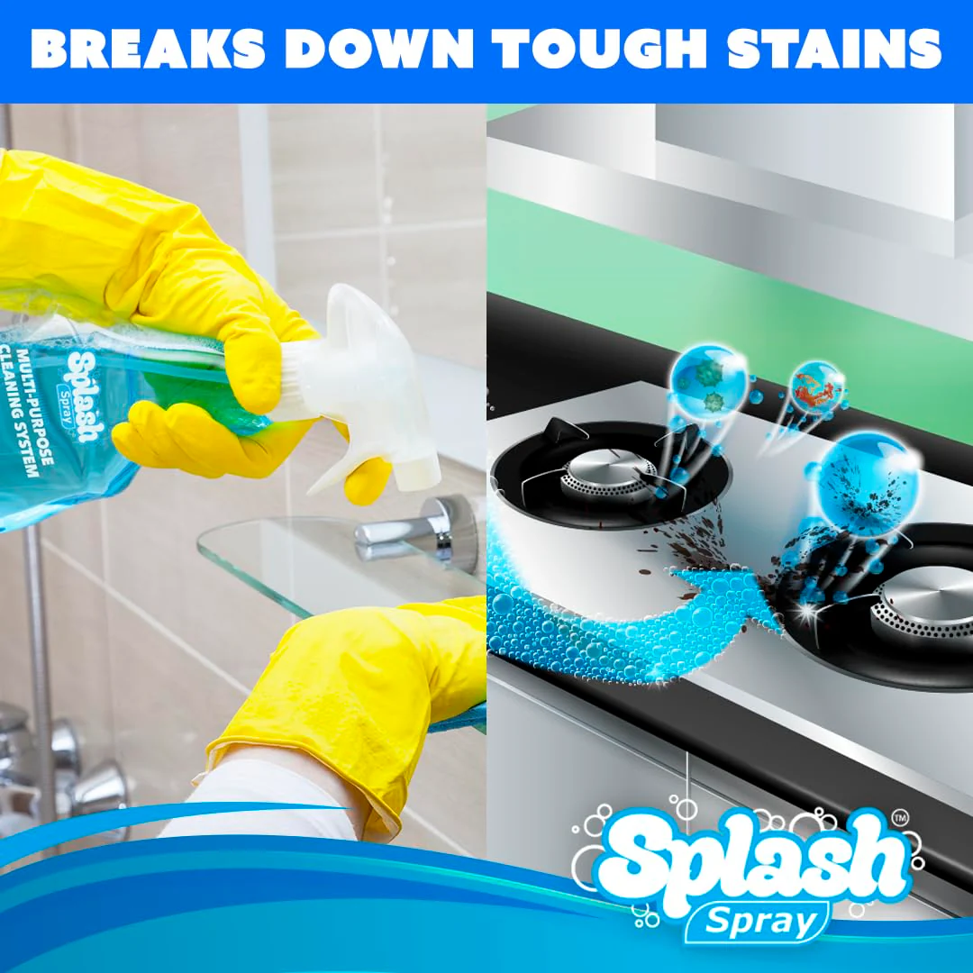 Splash Spray Multi-Purpose Cleaning Tablets - 5x Cleaning Tablets and Bottle Spray - Mix with Warm Water - Image 5