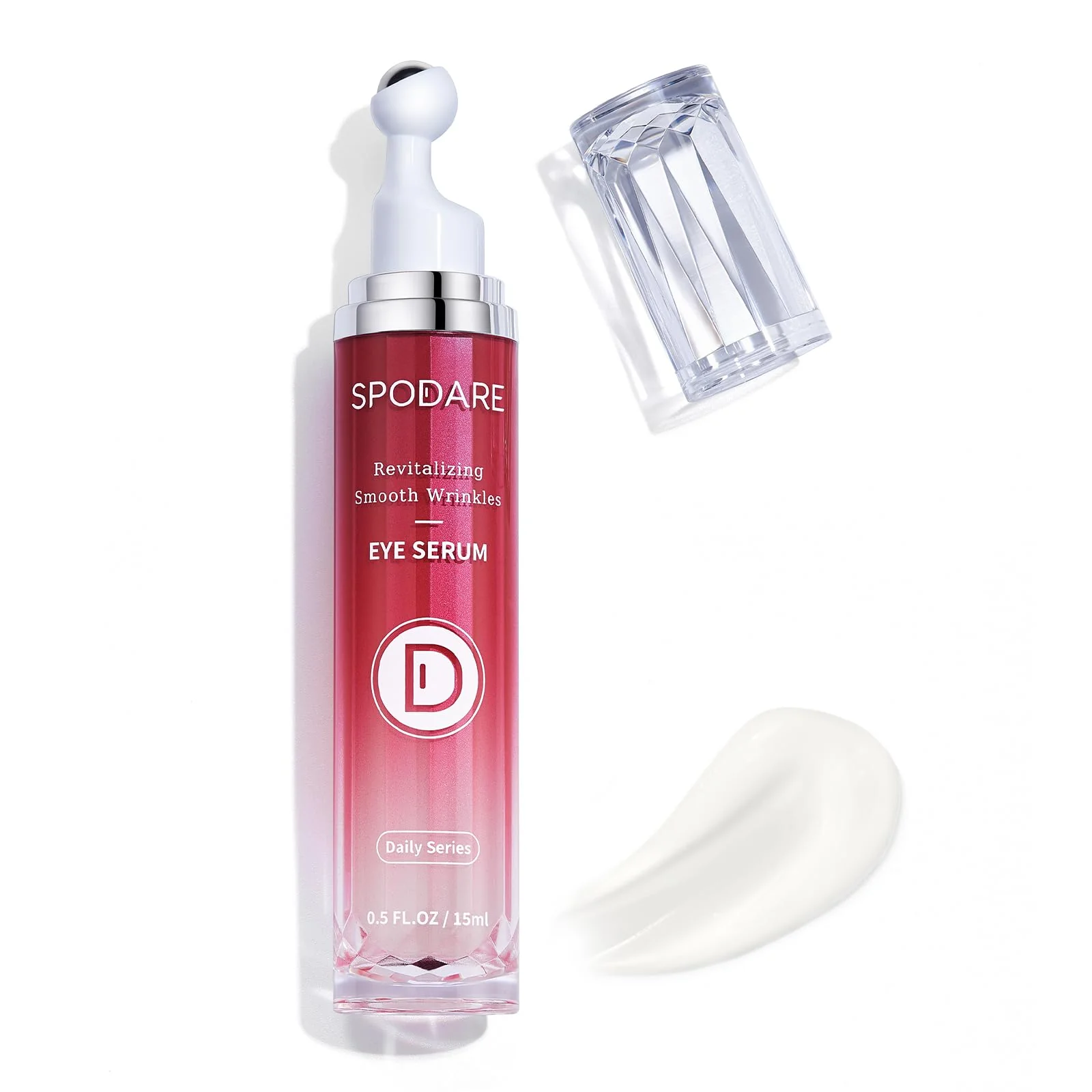 SPODARE Caffeine & Retinol Eye Serum for Dark Circles, Puffiness and Wrinkles, Under Eye Cream with Hyaluronic Acid, Niacinamide & Peptides, Roller Serum with 360°Massage Ball - 0.5 fl. oz