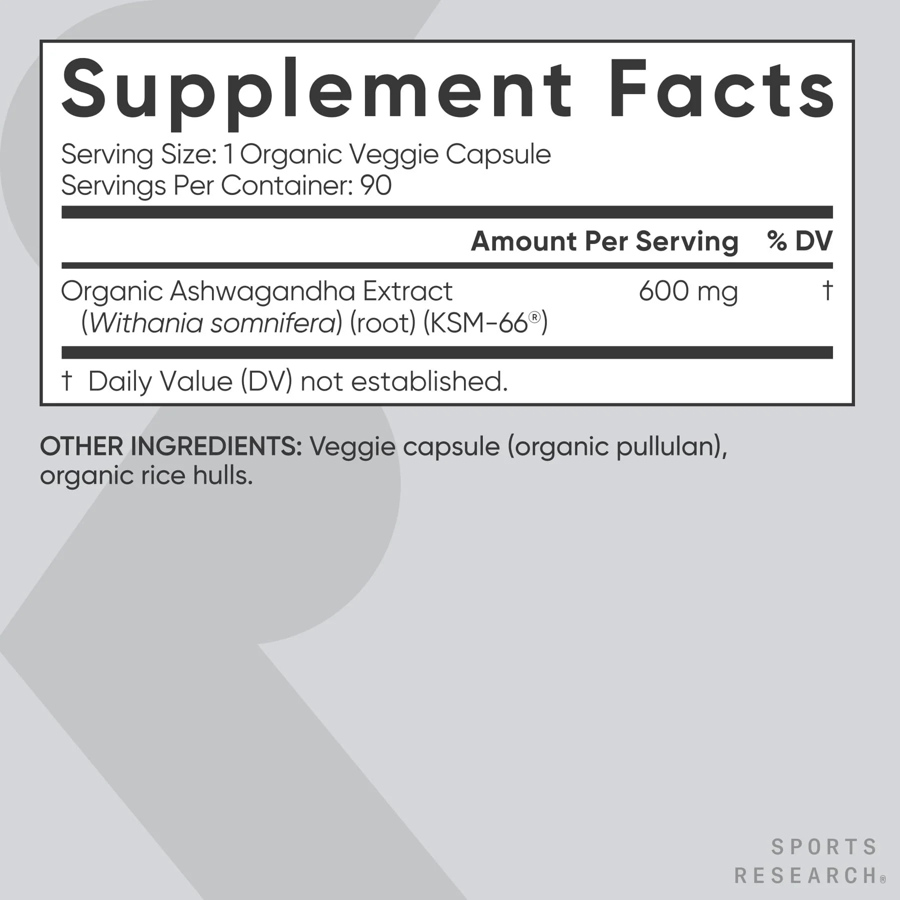 Sports Research® Ashwagandha w/Organic KSM-66® – 600 mg – Adaptogen for Relaxation, Calm & Sleep Support – USDA Organic · Non-GMO · Vegan Certified – 90 Veggie Capsules - Image 4