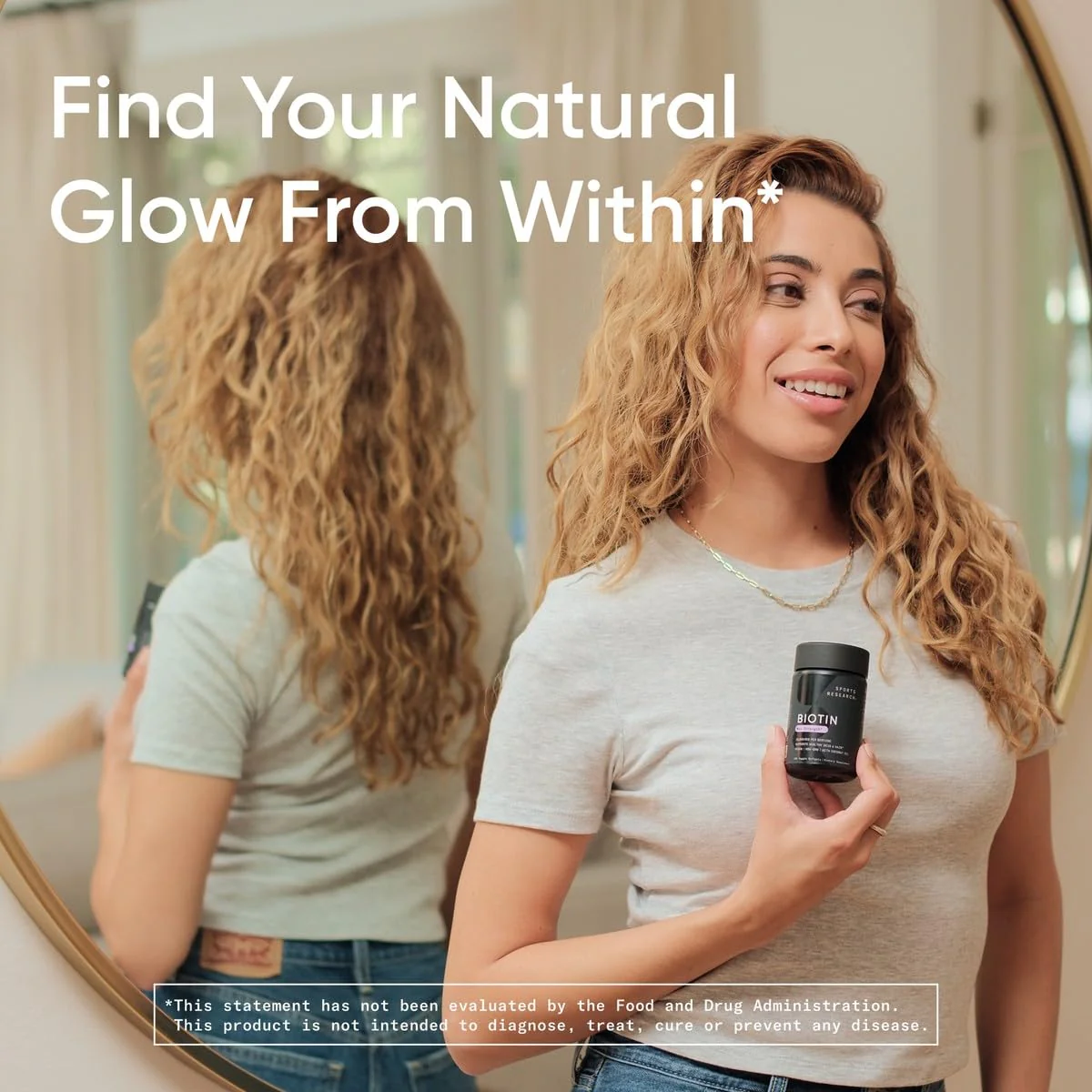 Sports Research® Biotin 2,500mcg with Organic Coconut Oil - Biotin (Vitamin B7) for Healthy Skin and Hair Support* - for Women and Men - Vegan, Non-GMO, Gluten & Soy-Free - 120 Veggie Softgels - Image 6