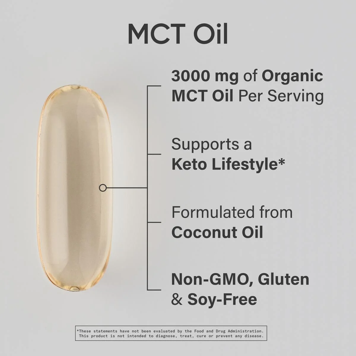 Sports Research® Coconut MCT Oil 3000mg - Keto Brain & Body Fuel - C8 + C10 MCT Oil from Coconut · Keto · Non-GMO - Gluten Free - 240 Softgels - Image 8