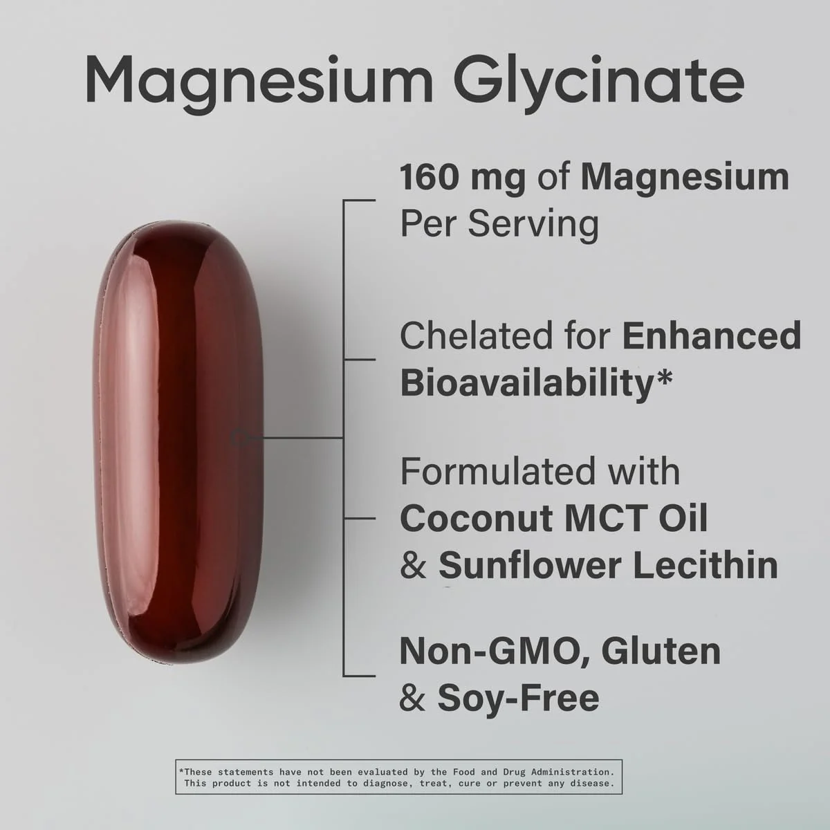 Sports Research® Magnesium Glycinate - Supports Restful Sleep & Enzymatic Processes - 160 mg Chelated Magnesium - Vegan Capsule - 180 Count - Image 2
