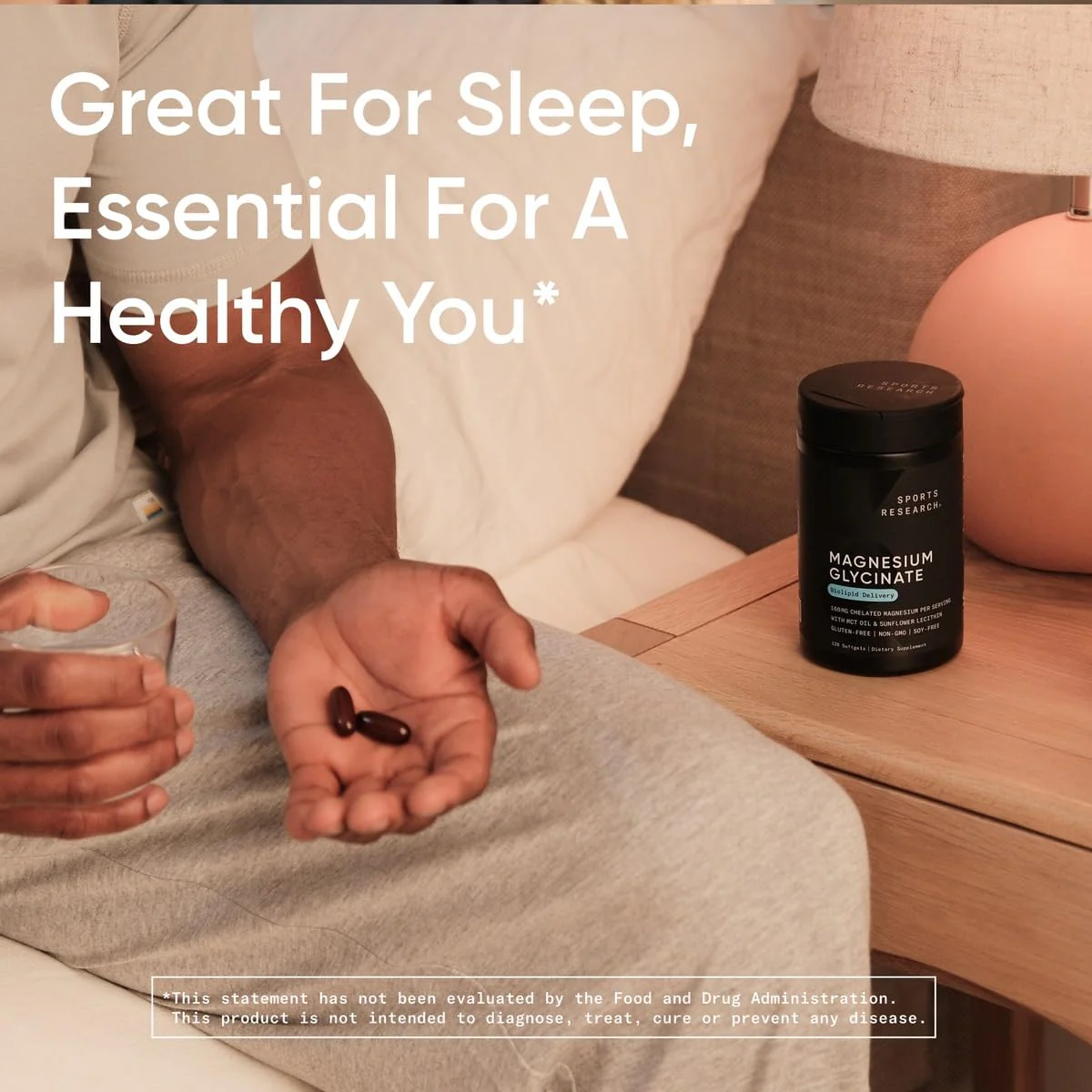 Sports Research® Magnesium Glycinate - Supports Restful Sleep & Enzymatic Processes - 160 mg Chelated Magnesium - Vegan Capsule - 180 Count - Image 6