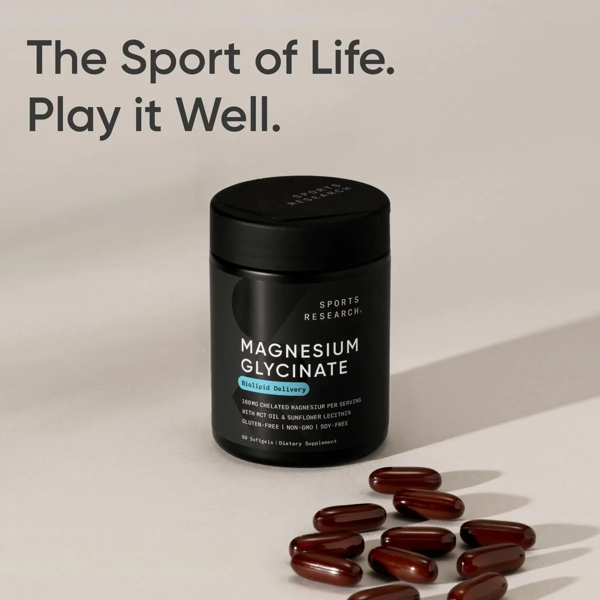 Sports Research® Magnesium Glycinate - Supports Restful Sleep & Enzymatic Processes - 160 mg Chelated Magnesium - Vegan Capsule - 180 Count - Image 7