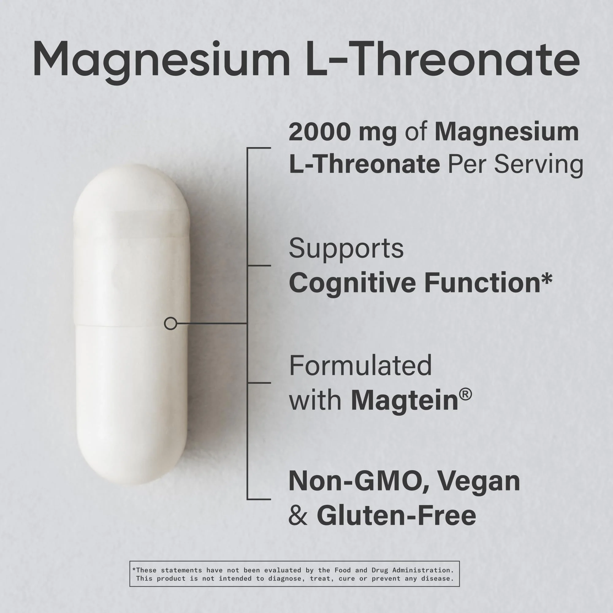 Sports Research® Magnesium L-Threonate Capsules 2000mg - High-Absorption Magtein® for Enhanced Brain Health, Memory, Focus & Restful Sleep Support - Vegan · Non-GMO · Gluten Free - 180 Count - Image 2