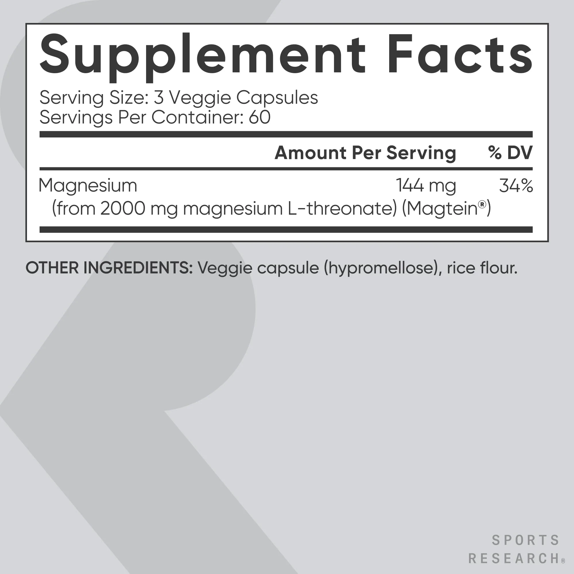 Sports Research® Magnesium L-Threonate Capsules 2000mg - High-Absorption Magtein® for Enhanced Brain Health, Memory, Focus & Restful Sleep Support - Vegan · Non-GMO · Gluten Free - 180 Count - Image 5