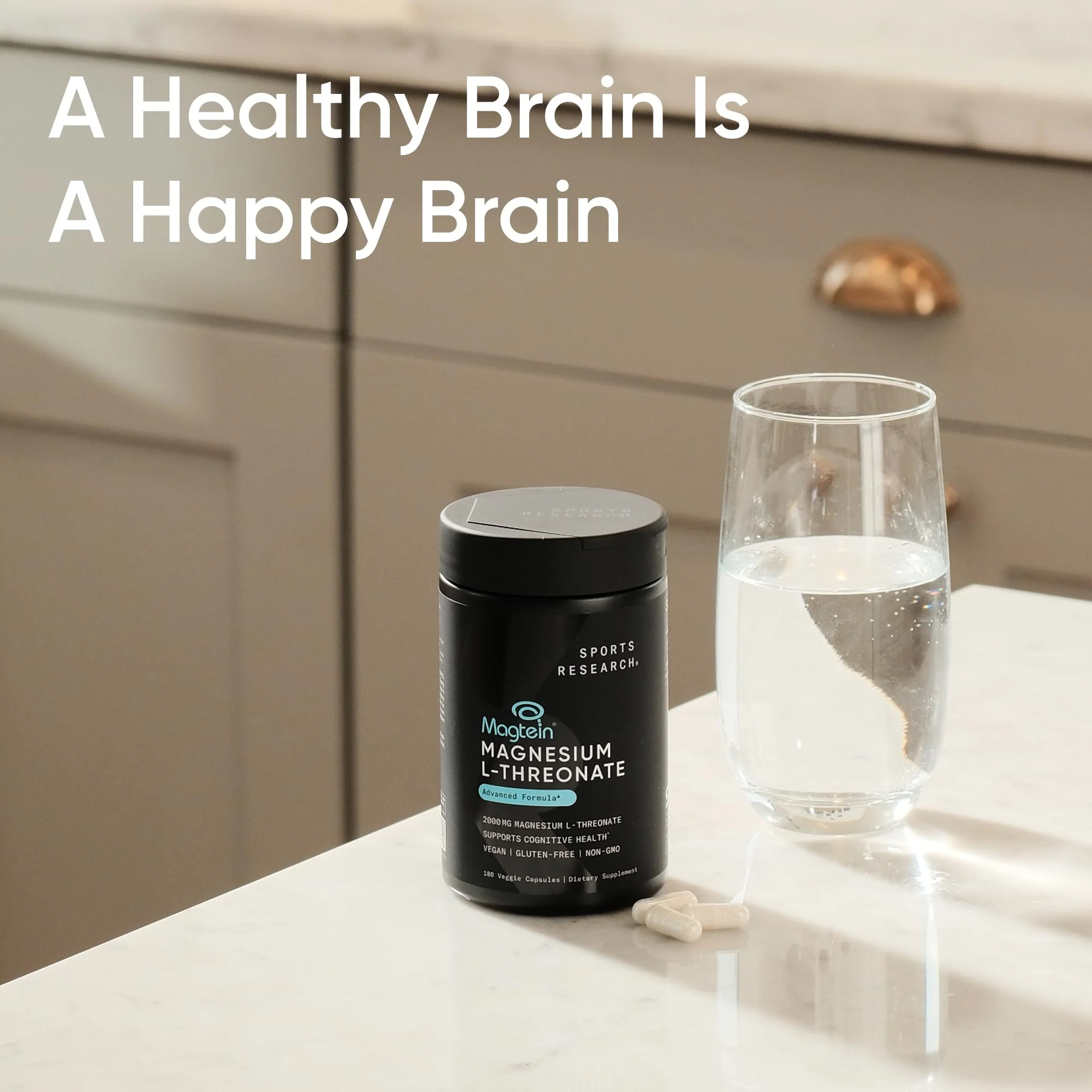 Sports Research® Magnesium L-Threonate Capsules 2000mg - High-Absorption Magtein® for Enhanced Brain Health, Memory, Focus & Restful Sleep Support - Vegan · Non-GMO · Gluten Free - 180 Count - Image 6