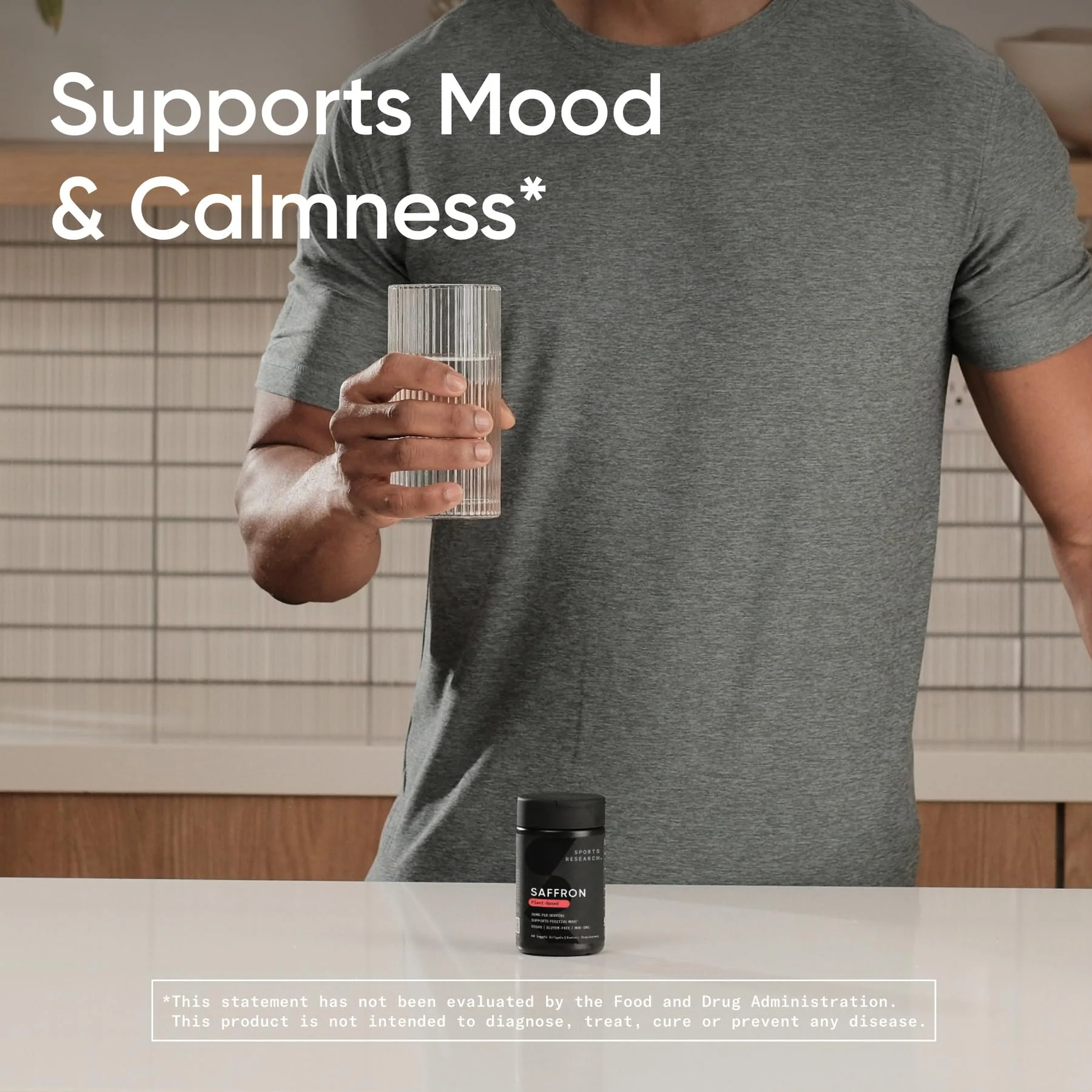 Sports Research® Pure Saffron Supplement, 30 mg - Mood & Stress Support - Made w/Affron® Saffron Extract - Vegan Certified · Non-GMO · Gluten Free – 60 Veggie Softgels - Image 3