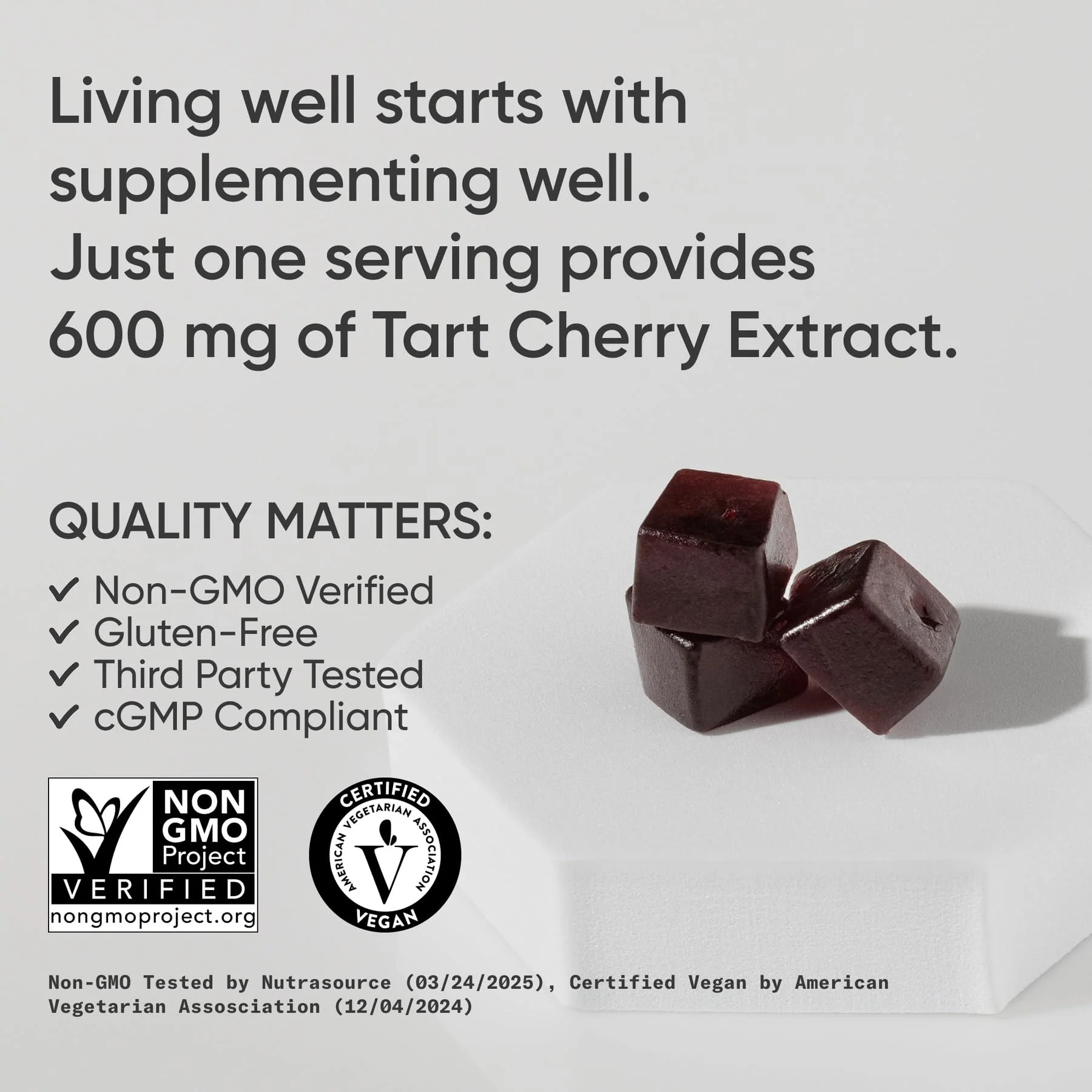 Sports Research® Tart Cherry Gummy Supplements | 600mg of NordicCherry™ | Enhanced Workout Recovery | Sugar and Sugar Alcohol Free - 60 Gummies for Adults, 1 Month Supply - Image 4