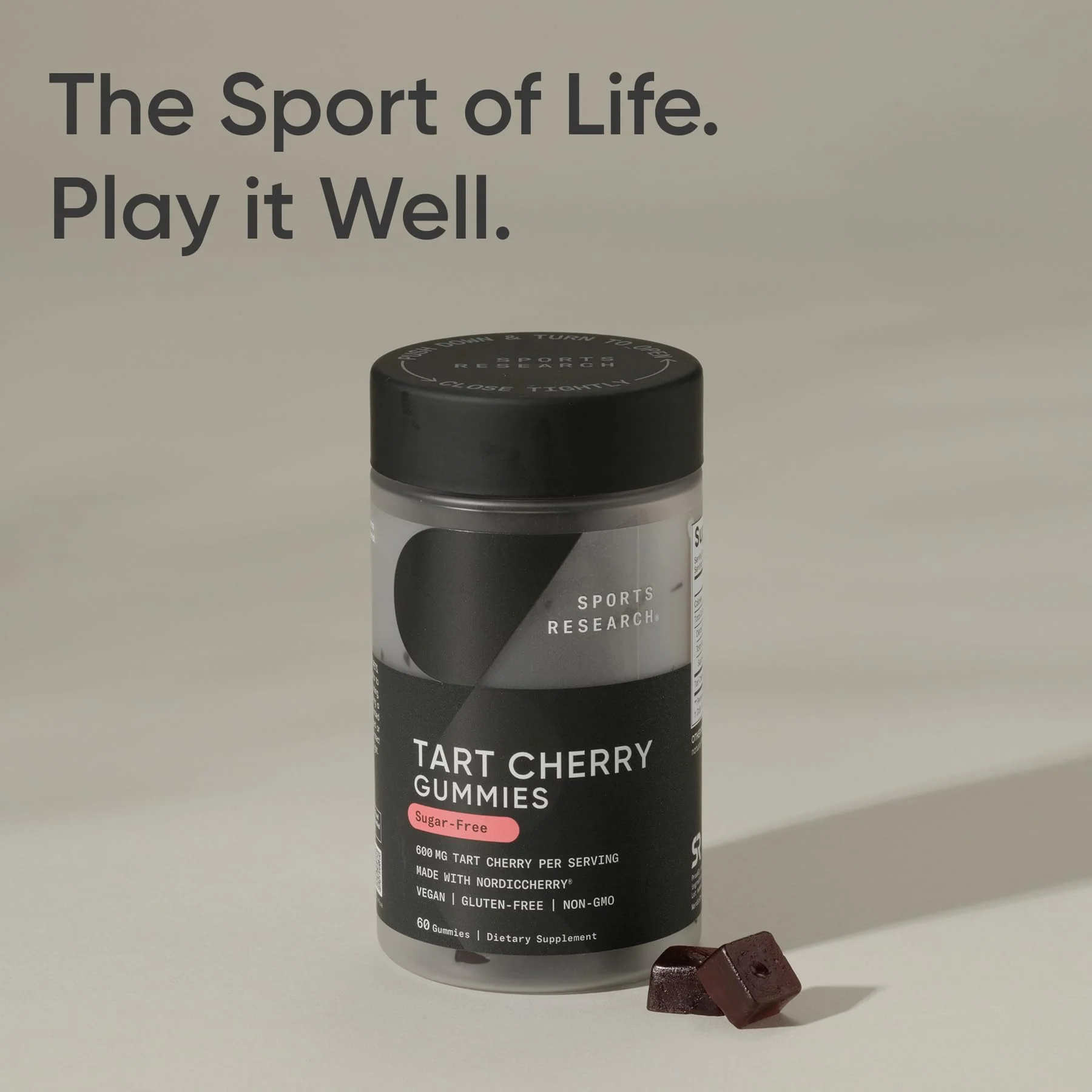Sports Research® Tart Cherry Gummy Supplements | 600mg of NordicCherry™ | Enhanced Workout Recovery | Sugar and Sugar Alcohol Free - 60 Gummies for Adults, 1 Month Supply - Image 9