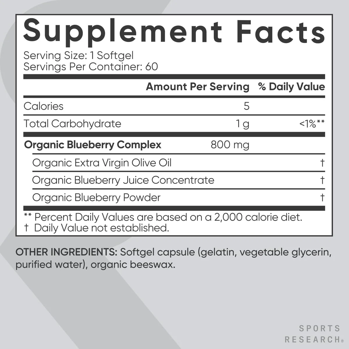 Sports Research Blueberry Capsules - Made from Organic Blueberries with Organic Extra Virgin Olive Oil - Non-GMO & Gluten Free - 60 Liquid Softgels - Image 5