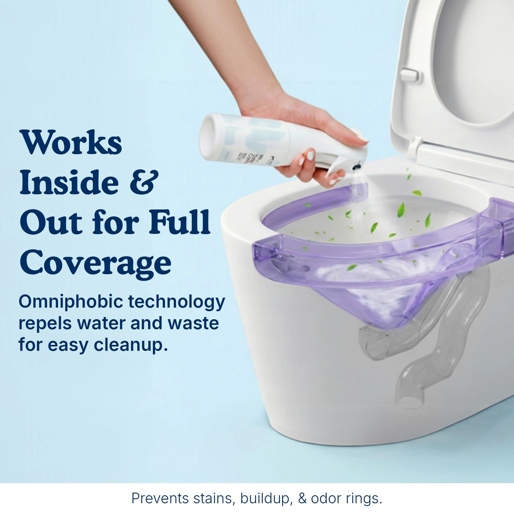 spotLESS MATERIALS Toilet Coating, Toilet Coating Spray for Ceramic and Porcelain, Water Repellent Barrier, Helps Reduce Scrubbing and Cleaning Time, PFAS Free Bathroom Essential, Cleaning Supplies - Image 2