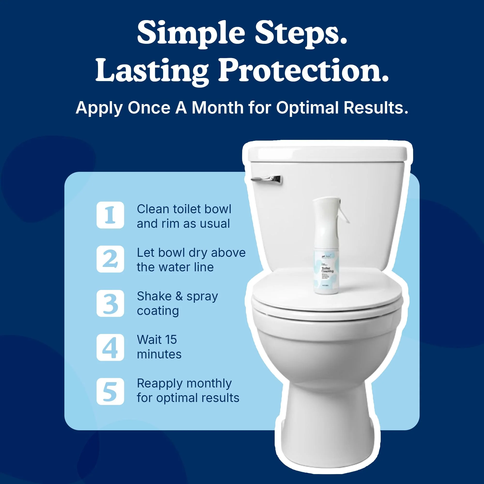 spotLESS MATERIALS Toilet Coating, Toilet Coating Spray for Ceramic and Porcelain, Water Repellent Barrier, Helps Reduce Scrubbing and Cleaning Time, PFAS Free Bathroom Essential, Cleaning Supplies - Image 4
