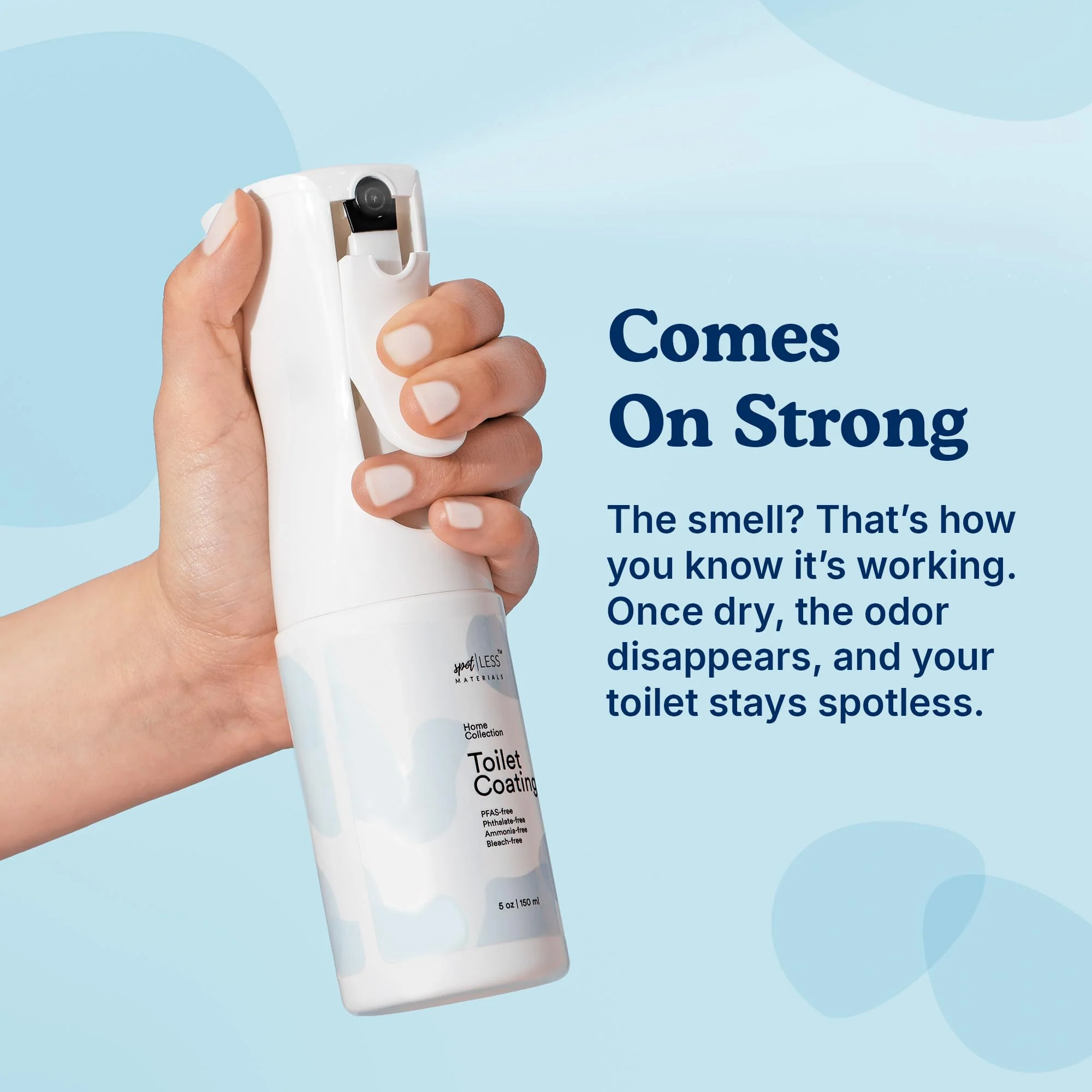 spotLESS MATERIALS Toilet Coating, Toilet Coating Spray for Ceramic and Porcelain, Water Repellent Barrier, Helps Reduce Scrubbing and Cleaning Time, PFAS Free Bathroom Essential, Cleaning Supplies - Image 5