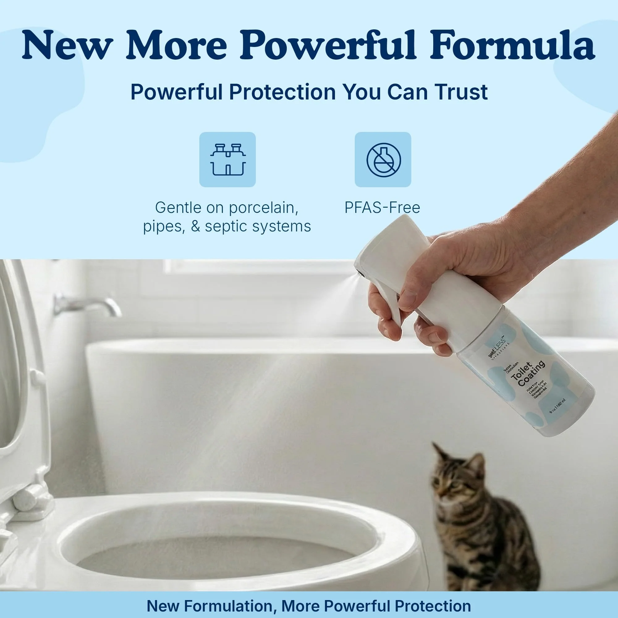 spotLESS MATERIALS Toilet Coating, Toilet Coating Spray for Ceramic and Porcelain, Water Repellent Barrier, Helps Reduce Scrubbing and Cleaning Time, PFAS Free Bathroom Essential, Cleaning Supplies - Image 6