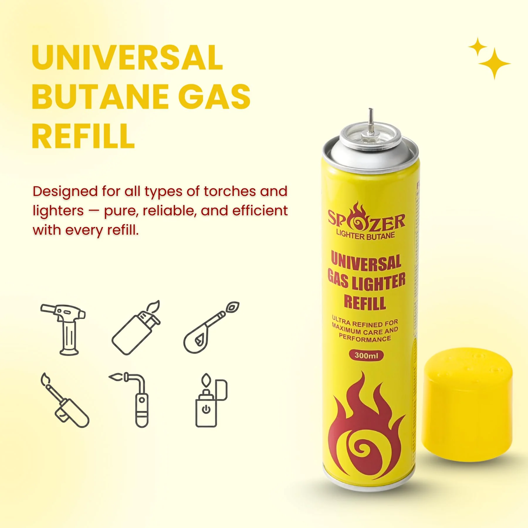 Spozer 36 Pack Torch Lighter Gas Refill Butane Universal Fluid Fuel Ultra Refined 300ml 10.14 Oz (3 Box) - Image 6