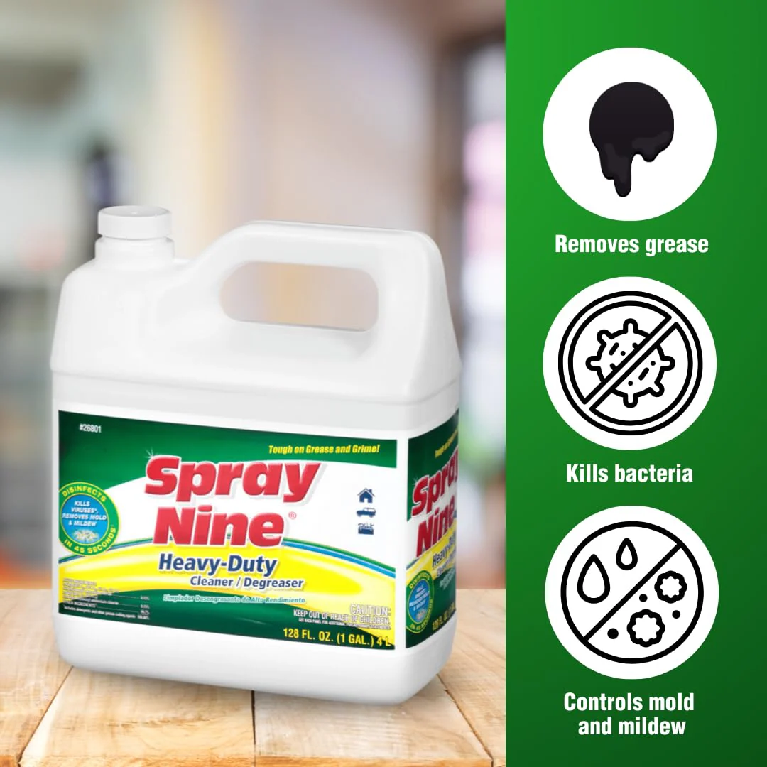 Spray Nine 26801-4PK Heavy Duty Cleaner, Degreaser & Disinfectant for Home, Yard Equipment, Automotive & More - Refill for Spray Bottle 1 Gallon (Pack of 4) - Image 9