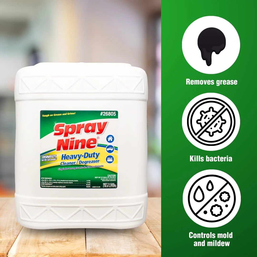 Spray Nine 26805 Heavy Duty Cleaner, Degreaser & Disinfectant for Home, Yard Equipment, Automotive & More - Refill for Spray Bottle 5 Gallon Pail (Pack of 1) - Image 5