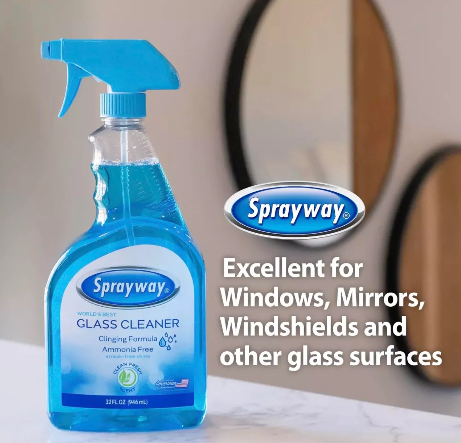 Sprayway Glass Cleaner Liquid Spray, 32oz, Pack of 6 | Ammonia-Free, Streakless, Foaming Action | Recyclable Bottle, Fresh Fragrance | Removes Fingerprints, Dust, Dirt, Smoke Film | All Glass Surfaces - Image 2