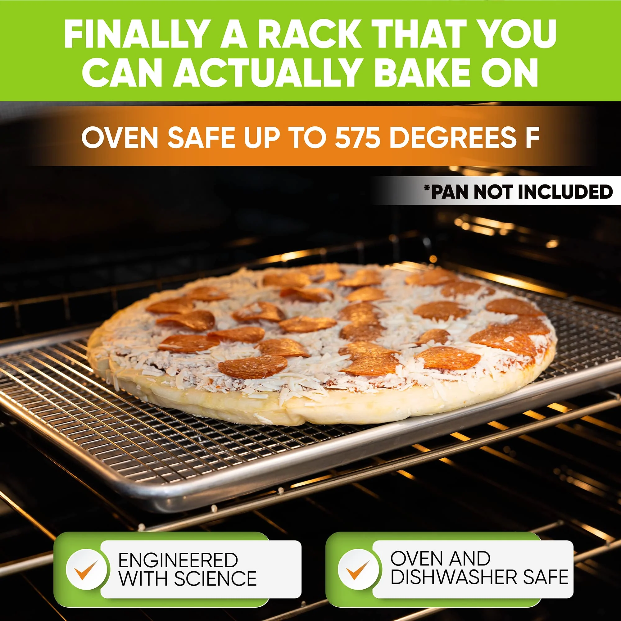 Spring Chef 11.8" x 17" Stainless Steel Cookie Cooling Rack - Oven Safe - Baking Rack for Bacon, BBQ, Jerky, Bread, Pizza, Cake - Fits Half Sheet Roasting Pan - Dishwasher Safe - Image 6