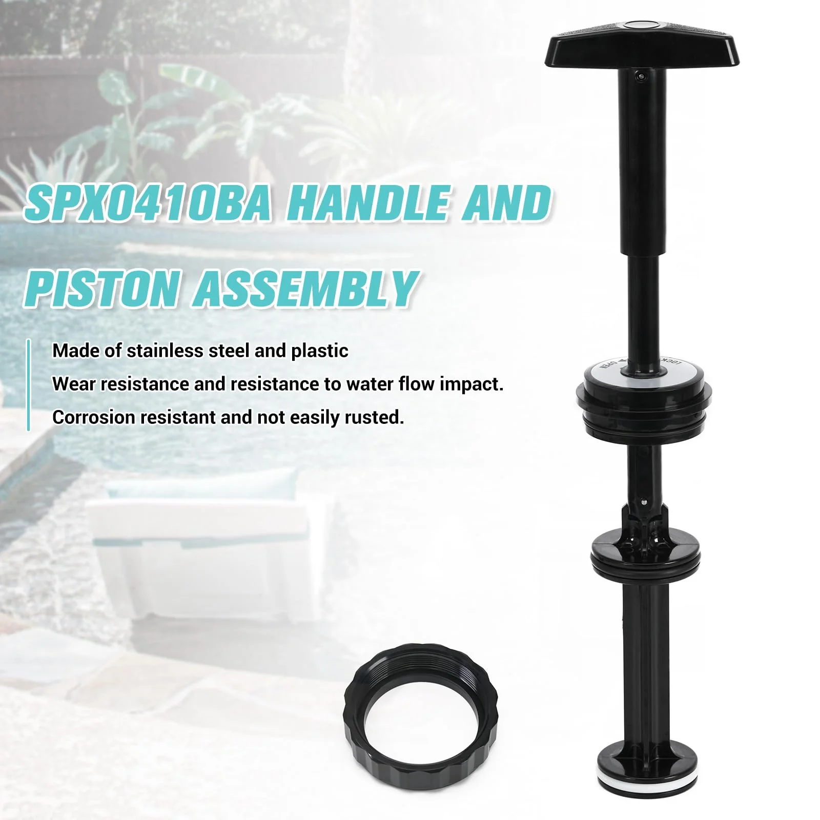 SPX0410BA Handle and Piston Assembly Replacement, 2 Inch Backwash Slide Valve Compatible with Hayward SP0410X Series and SP0740DE - Image 2