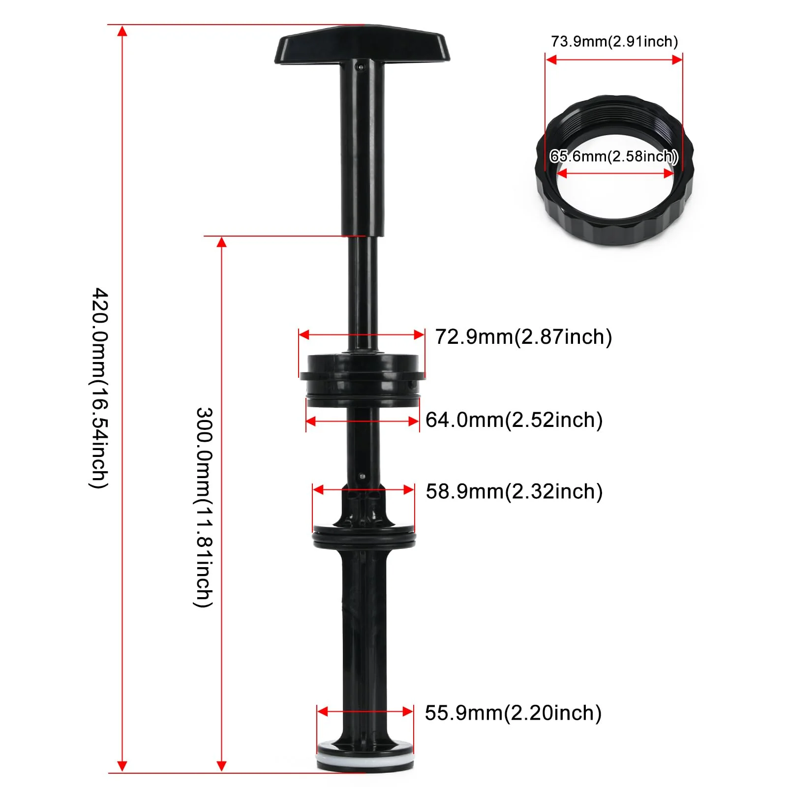 SPX0410BA Handle and Piston Assembly Replacement, 2 Inch Backwash Slide Valve Compatible with Hayward SP0410X Series and SP0740DE - Image 6