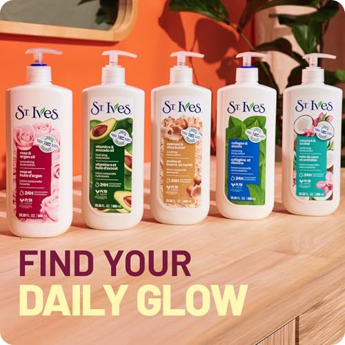 St. Ives Smoothing Hand & Body Lotion for Women with Pump, Daily Moisturizer Rose and Argan Oil for Dry Skin, Made with 100% Natural Moisturizers, 21 fl oz, 4 Pack - Image 2