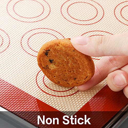 Stainless Steel Baking Sheet Tray Cooling Rack with Silicone Baking Mat Set, Cookie Pan with Cooling Rack, Set of 9 (3 Sheets + 3 Racks + 3 Mats), 10/12/16 Inch, Easy Clean - Image 3