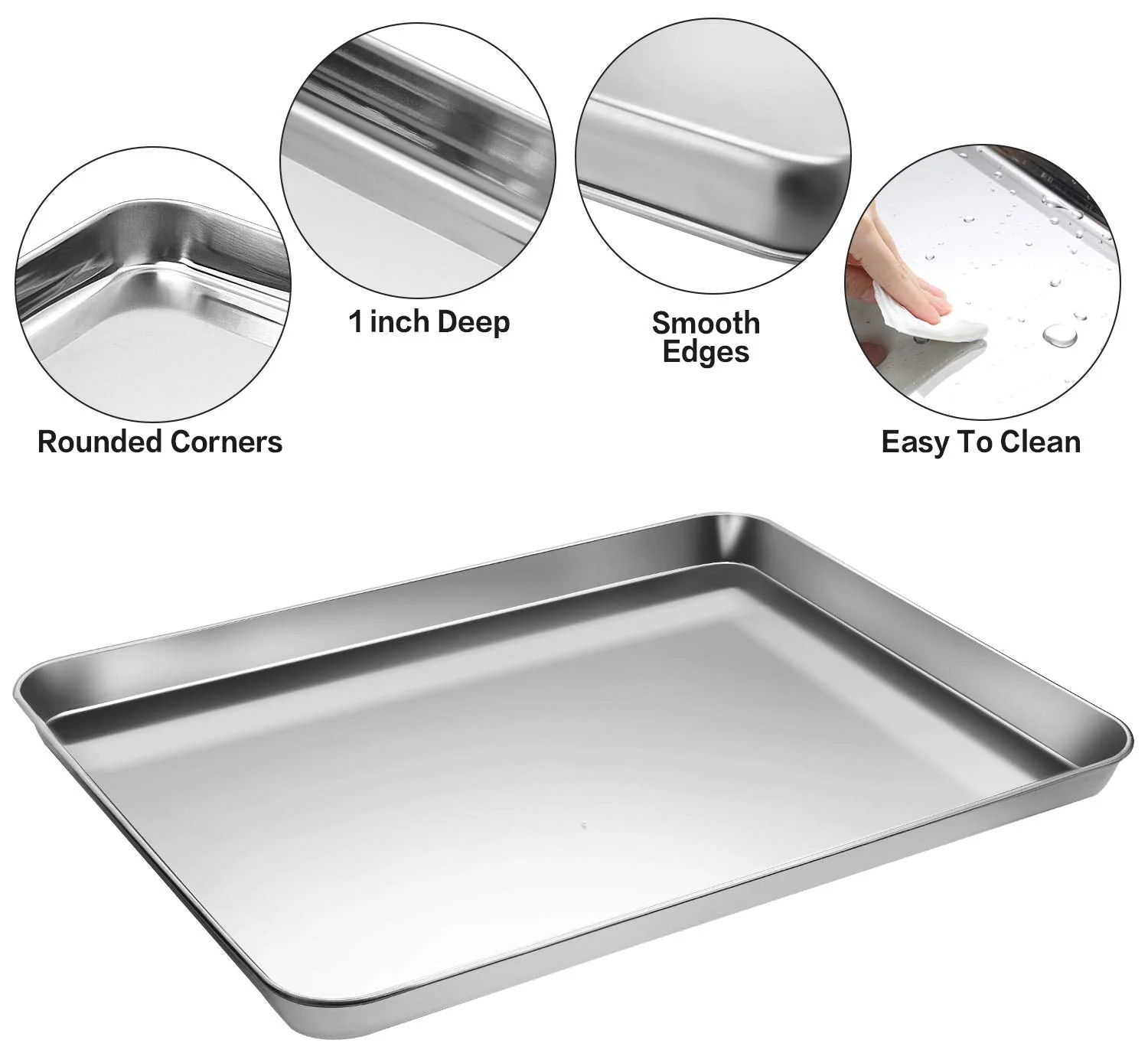 Stainless Steel Baking Sheet Tray Cooling Rack with Silicone Baking Mat Set, Cookie Pan with Cooling Rack, Set of 9 (3 Sheets + 3 Racks + 3 Mats), 10/12/16 Inch, Easy Clean - Image 6