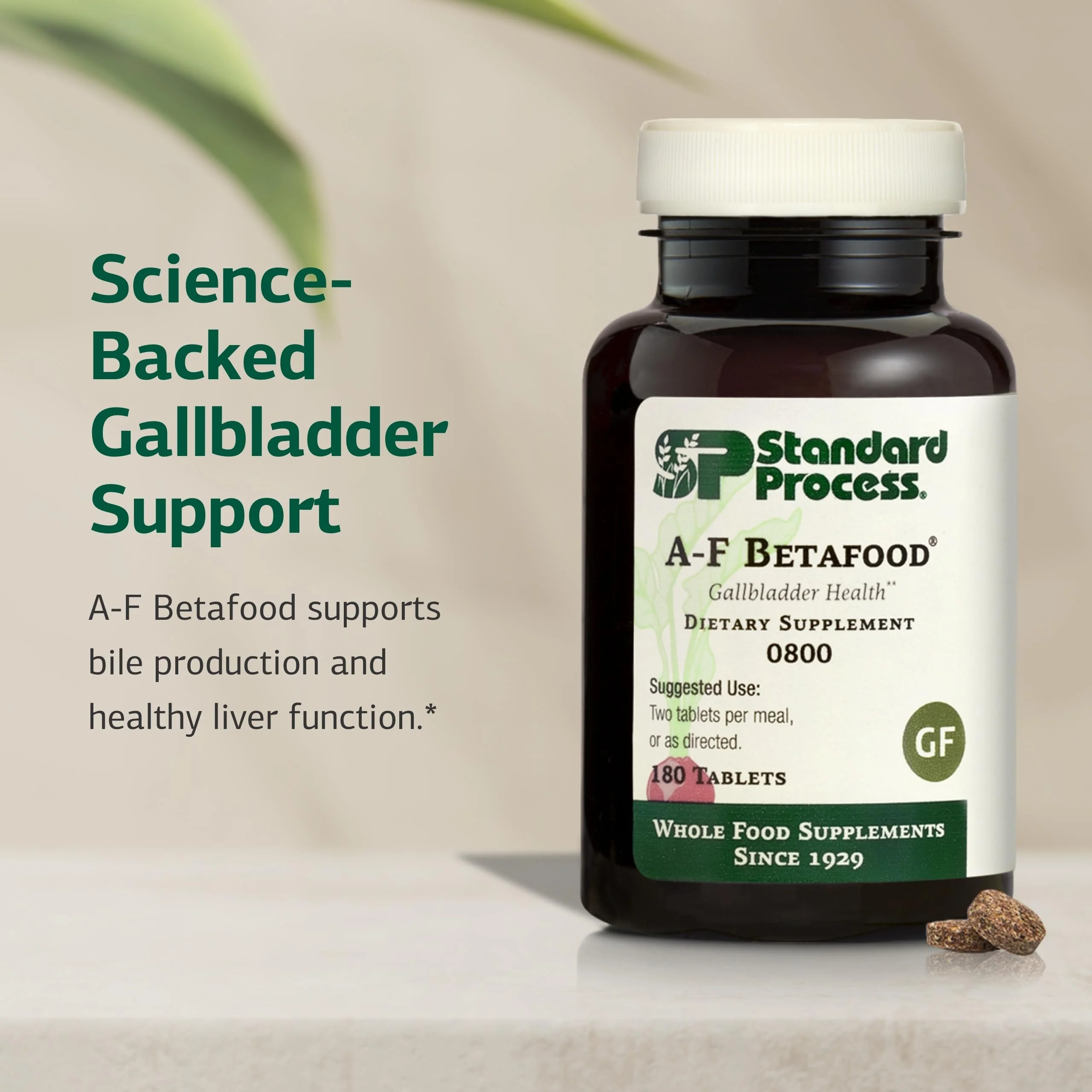 Standard Process A-F Betafood - Support Gallbladder Health & Liver Care - Aids Lipid Metabolism & Bowel Functioning with Vitamins A & B6 - Gluten-Free, Non-Dairy & Non-Soy - 180 Tablets (90 Servings) - Image 6