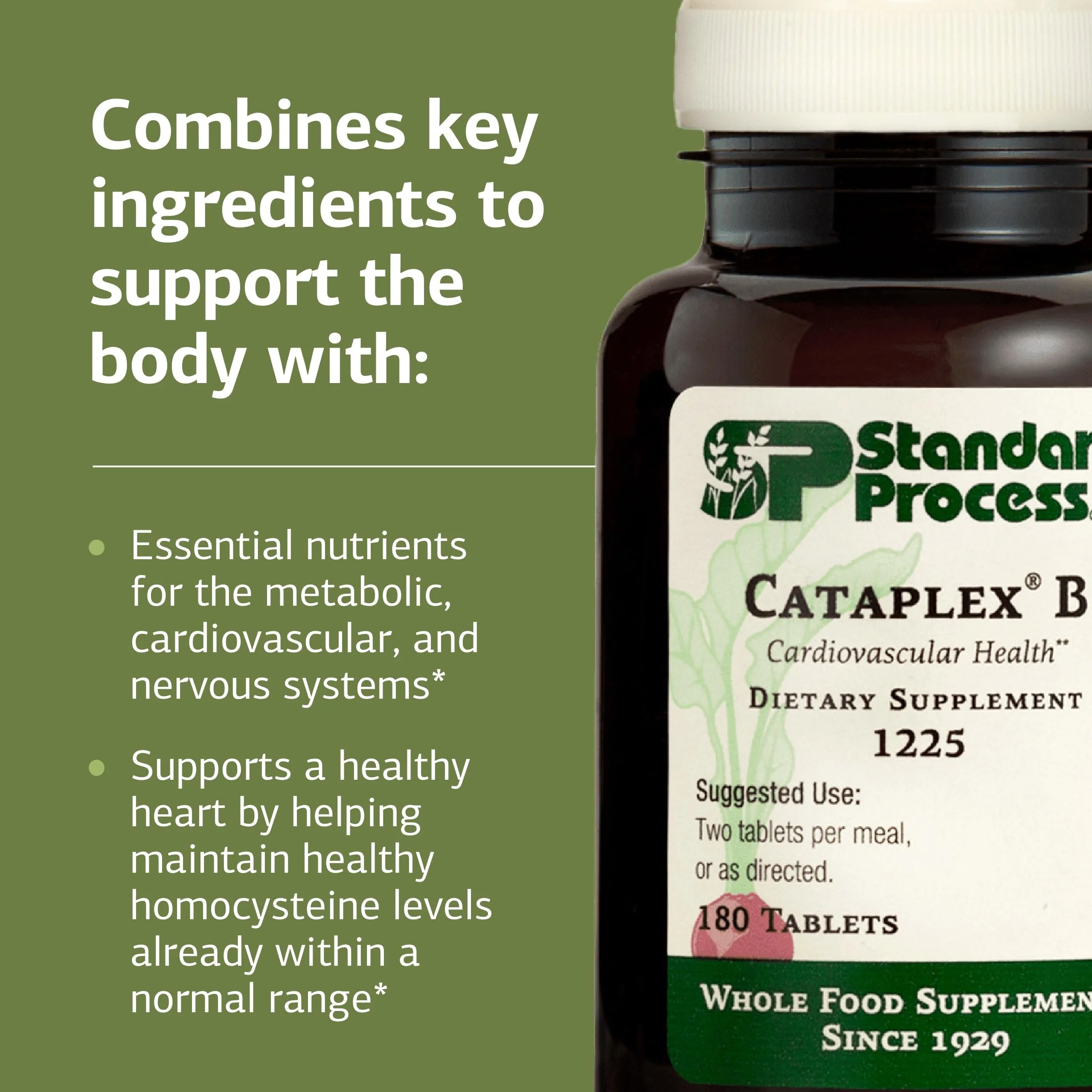Standard Process Cataplex B - Nervous System & Heart Health Supplement - Contains B Vitamins for Energy Support - Supports Energy Metabolism - Non-Dairy & Non-Soy - 180 Tablets (90 Servings) - Image 5