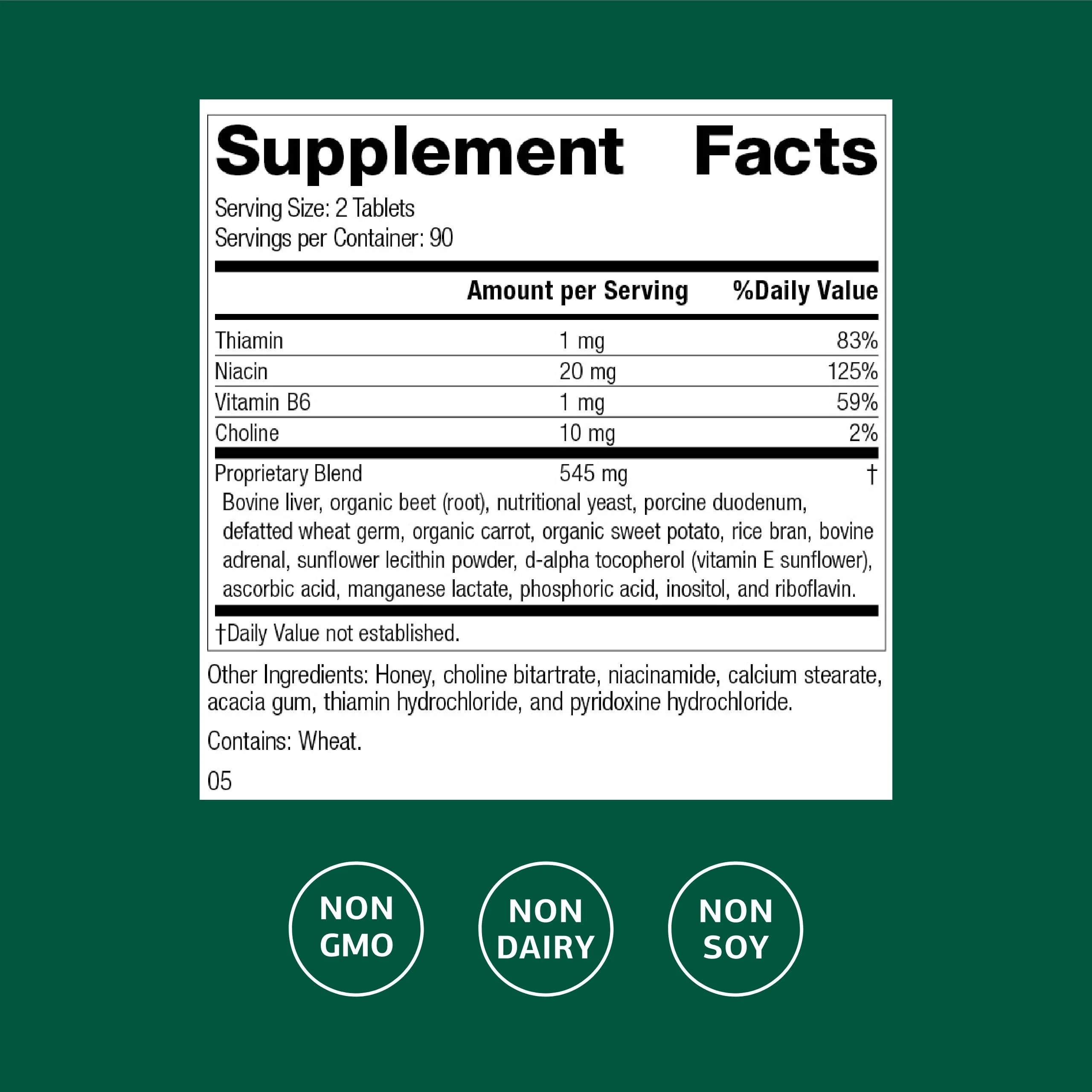Standard Process Cataplex B - Nervous System & Heart Health Supplement - Contains B Vitamins for Energy Support - Supports Energy Metabolism - Non-Dairy & Non-Soy - 180 Tablets (90 Servings) - Image 7