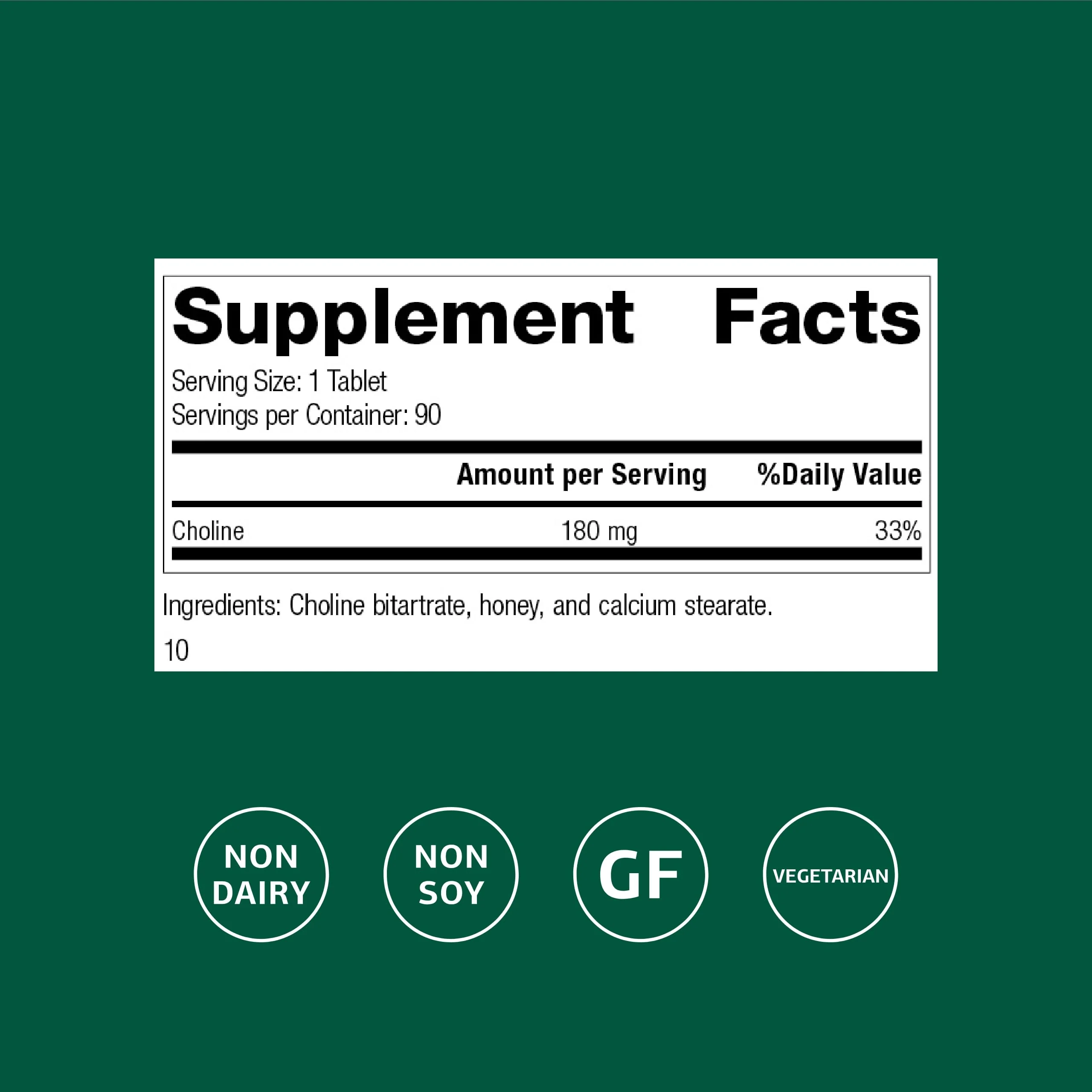 Standard Process Choline - Supports Healthy Fat Metabolism, Liver Health & Nervous System Function - Gluten-Free, Non-Dairy & Vegetarian -180 mg, 90 Tablets - Image 7