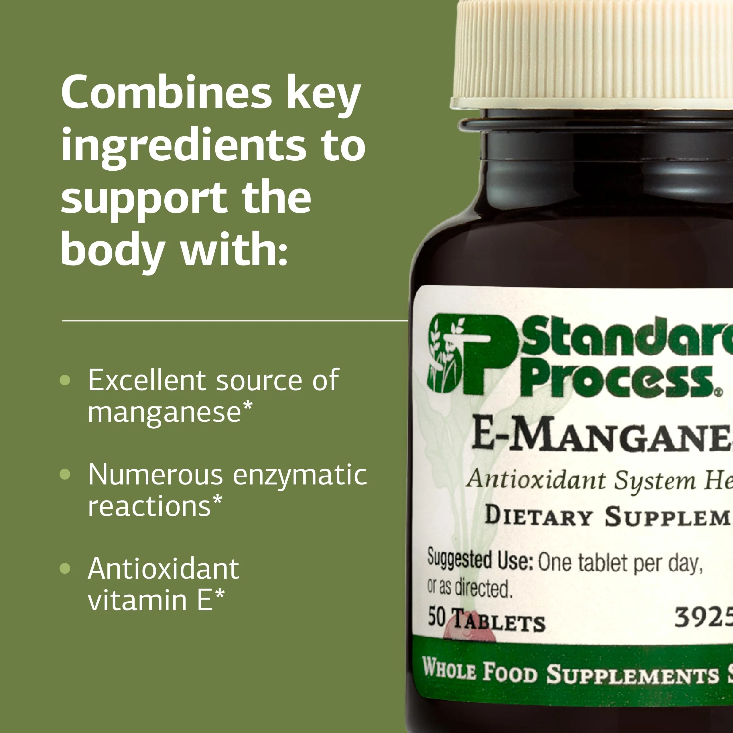 Standard Process E-Manganese - Antioxidant Health Support - Whole Food-Based Supplement with Vitamin E & Manganese - Supplement to Aid Cellular Health - 50 Tablets - Image 5