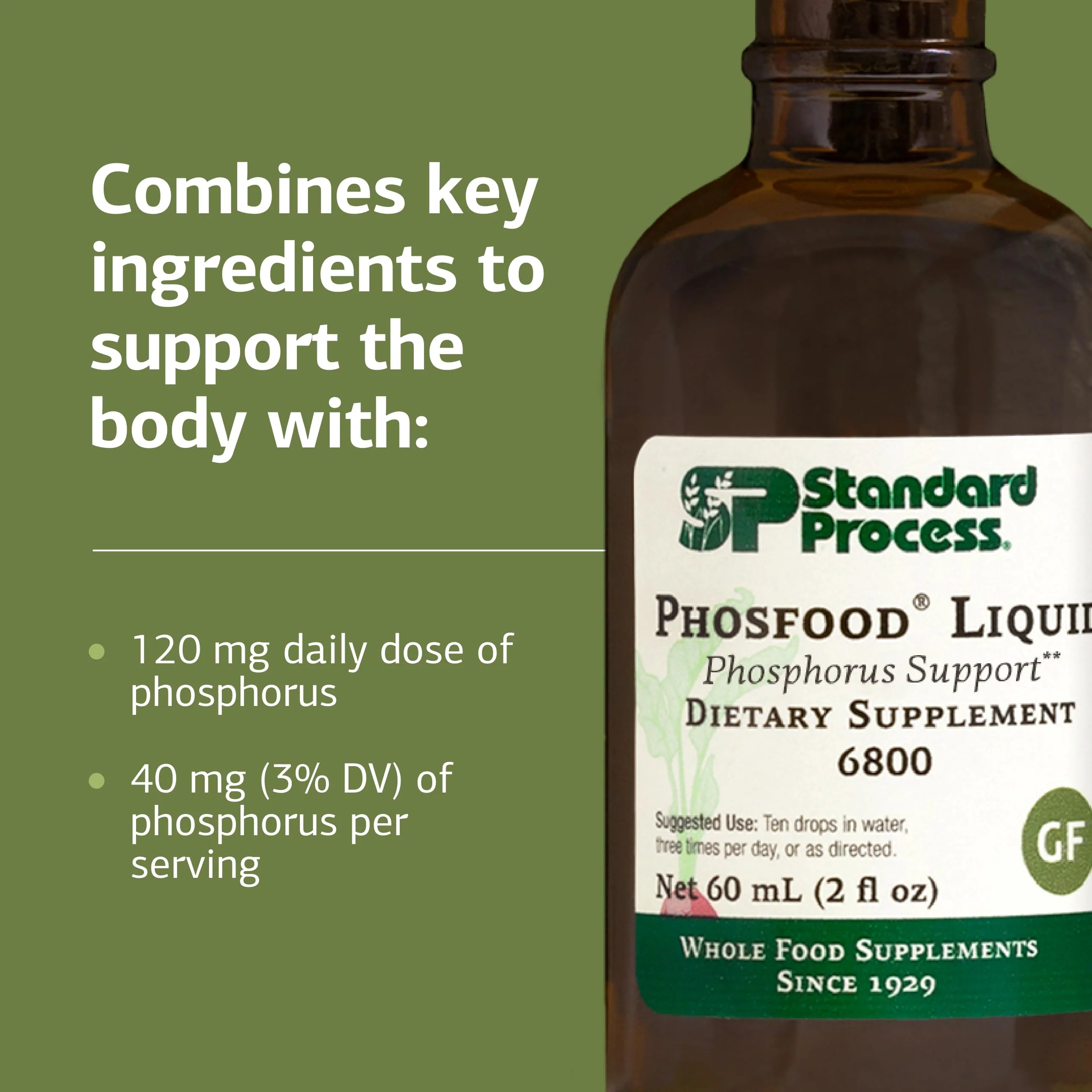 Standard Process Phosfood Liquid - Phosphorus Supplement for Nutritional Balance - Gluten-Free, Vegan & Non-Soy - 60 mL (2 fl oz) - Image 5