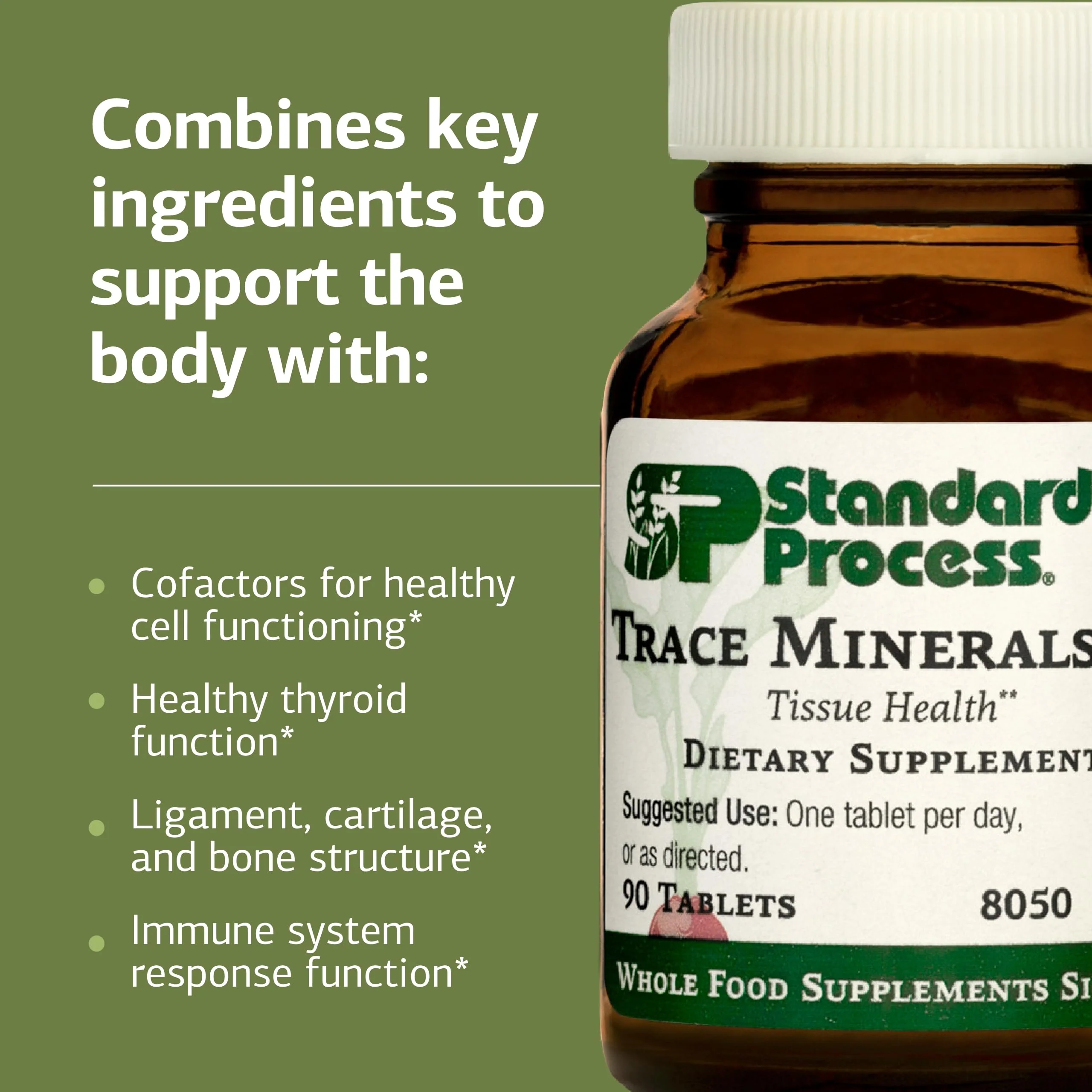 Standard Process Trace Minerals-B12 - Thyroid & Cell Functioning Support with Iodine, Zinc & Copper - Cartilage & Bone Health Aid - Non-Dairy & Non-Soy - 90 Tablets (90 Servings) - Image 5