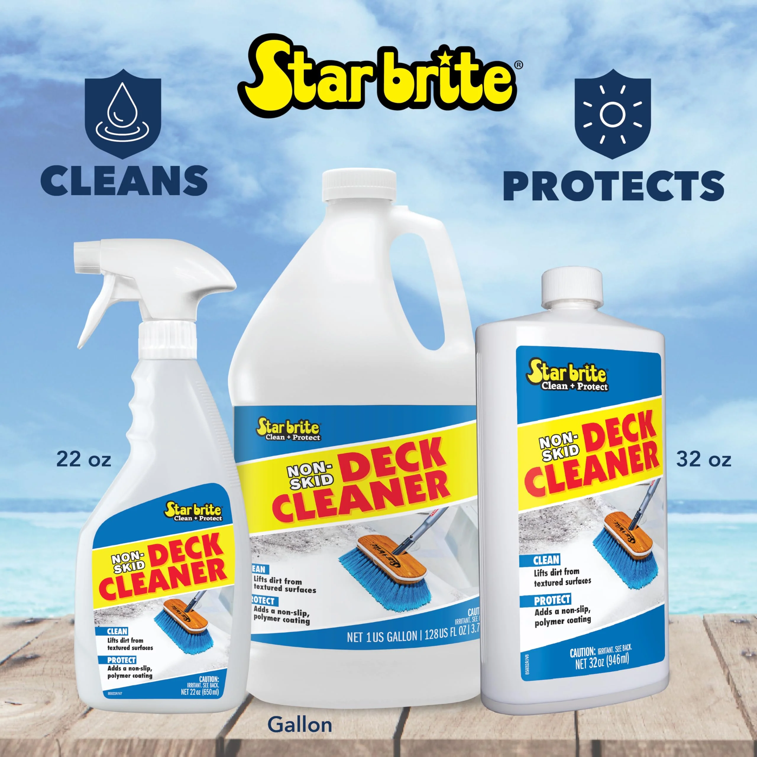 STAR BRITE Non-Skid Deck Cleaner & Protectant - Ultimate Boat Deck Wash - Protects Against Future Stains & UV - Ideal for Fiberglass, Vinyl, Plastic & Painted Surfaces -1 Gallon (085900) - Image 2
