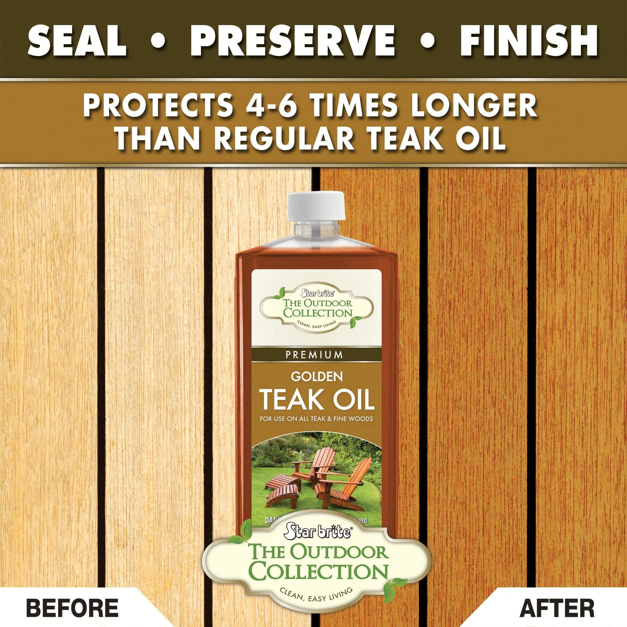 STAR BRITE Outdoor Collection Premium Golden Teak Oil - for Use On All Teak & Fine Woods - Ultimate Protection from Sun & Harsh Weather - 16 OZ (052216) - Image 5