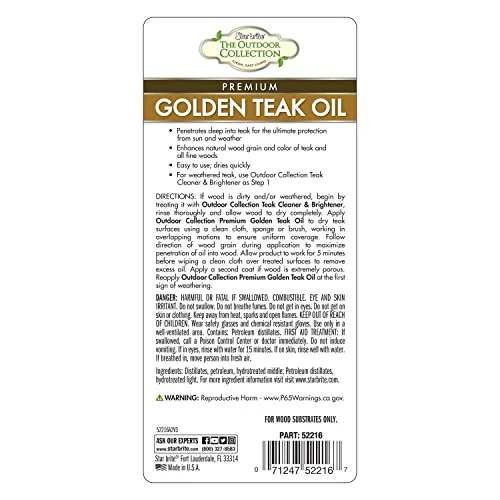 STAR BRITE Outdoor Collection Premium Golden Teak Oil - for Use On All Teak & Fine Woods - Ultimate Protection from Sun & Harsh Weather - 16 OZ (052216) - Image 6