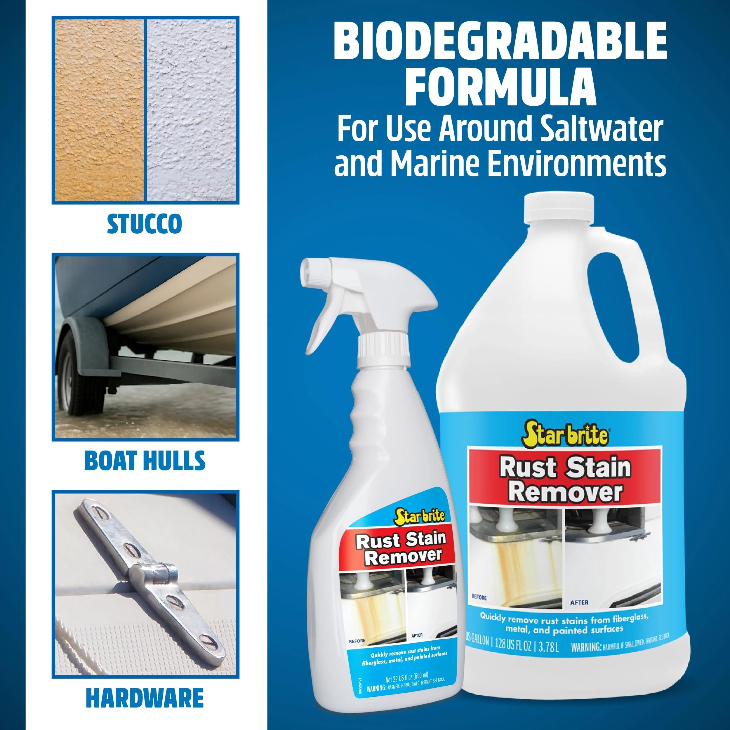 STAR BRITE Rust Stain Remover Spray - Instantly Dissolve Corrosion Stains on Fiberglass, Vinyl, Fabric, Metal & Painted Surfaces - Also Removes Sprinkler Stains - 22 Ounces (089222SS) - Image 4