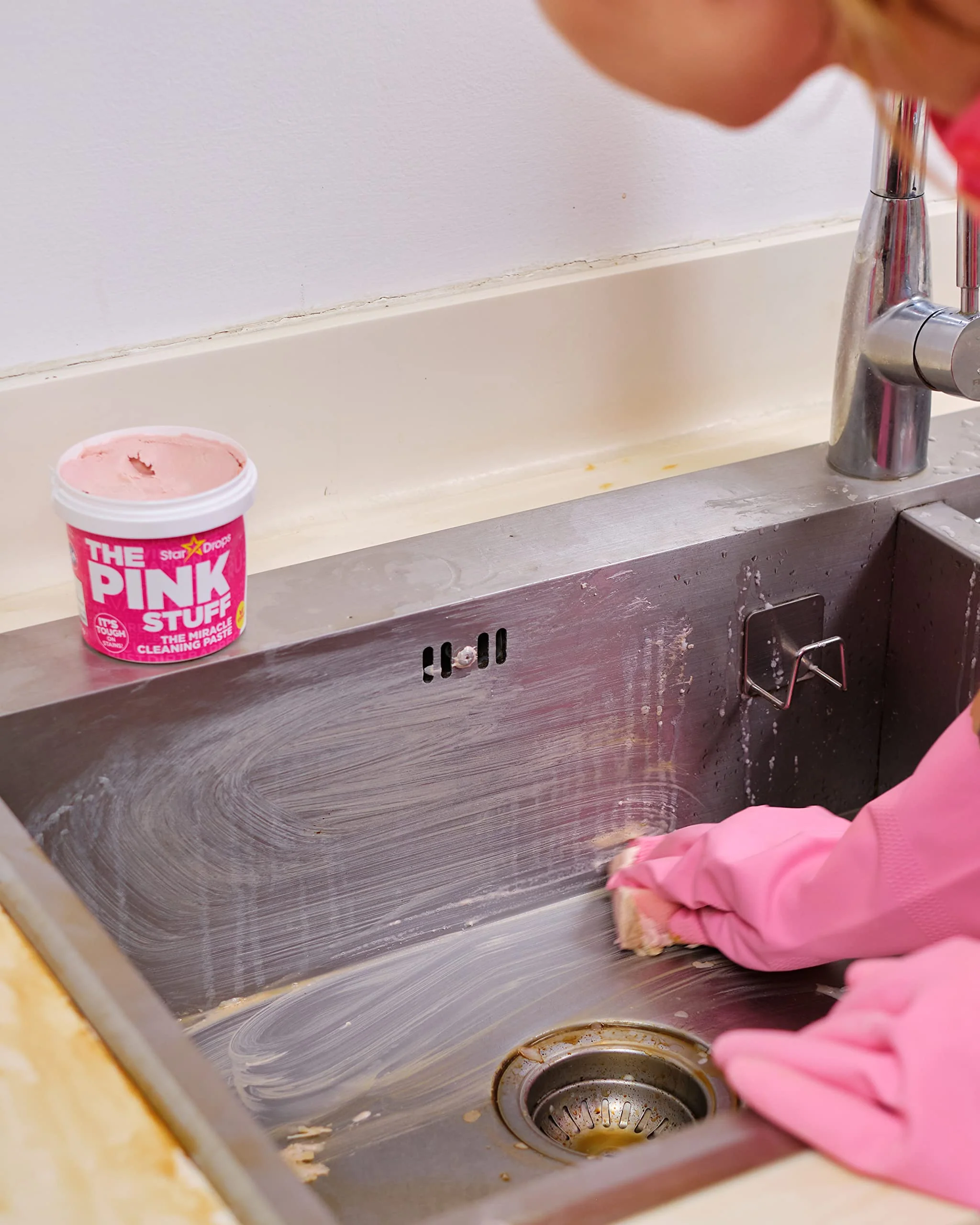 Stardrops The Pink Stuff Cleaning Paste 500g, Multi Purpose Cleaner for Kitchen, Bathroom, Tiles, Glass, Shower, Oven, Sink, Stainless Steel, Removes Grease, Grime & Stains - Image 7